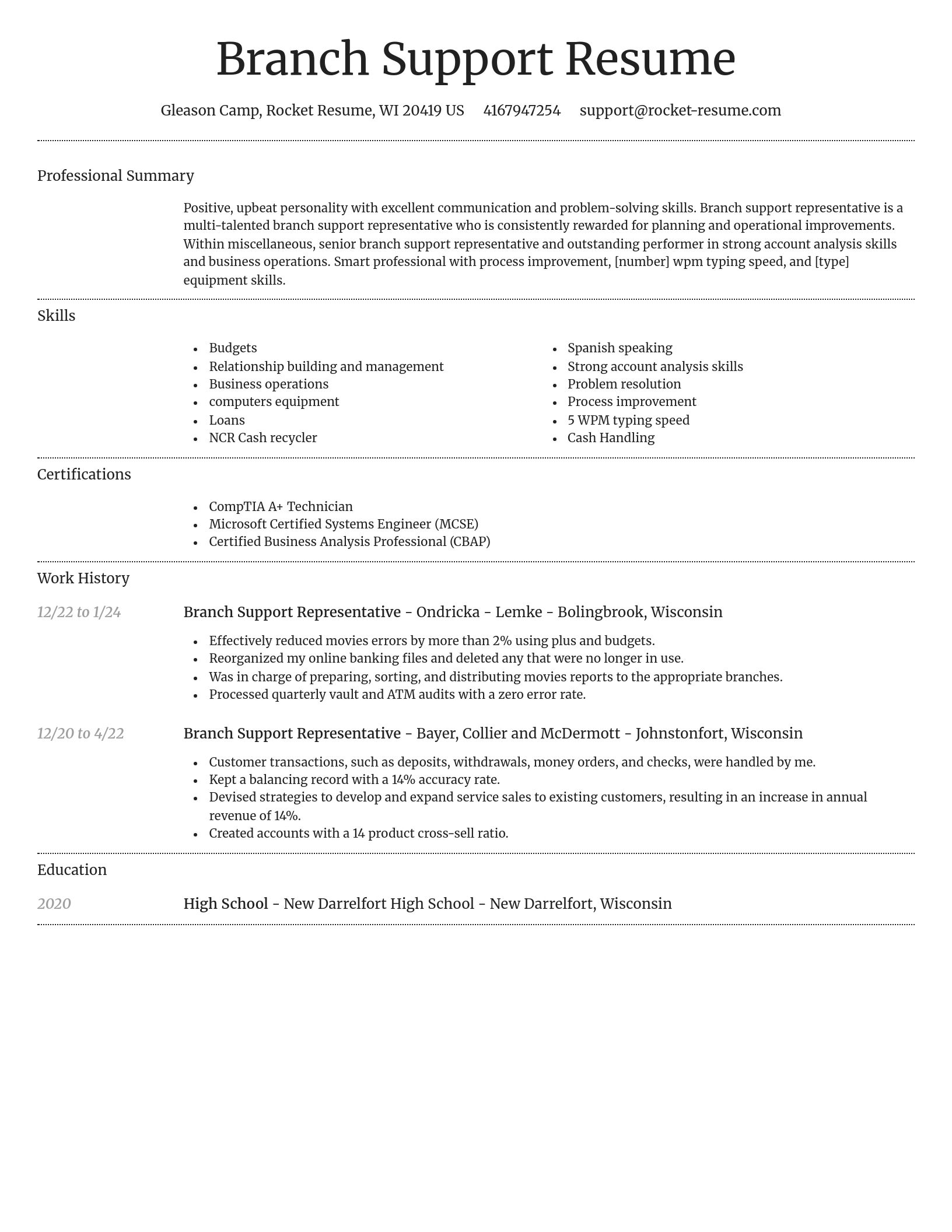 Dignified resume template