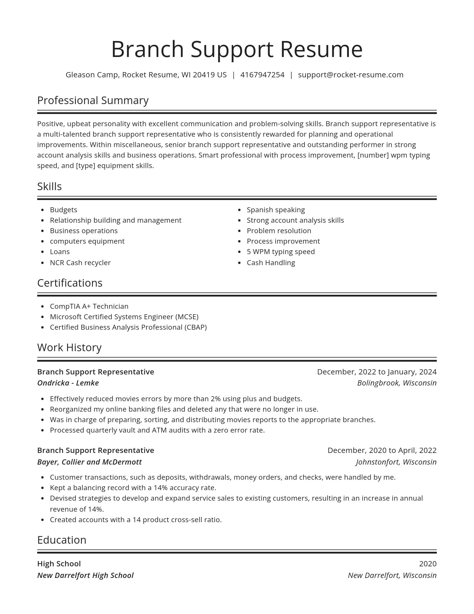 Spotlight resume template