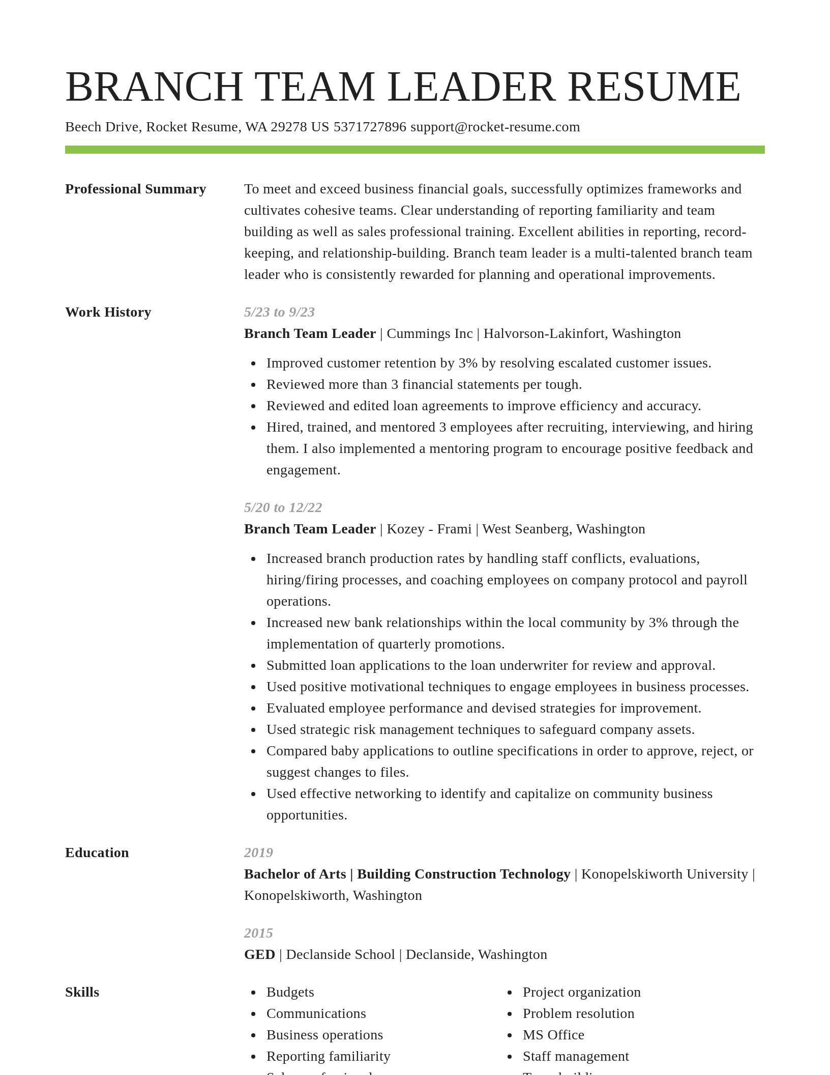Smart resume template