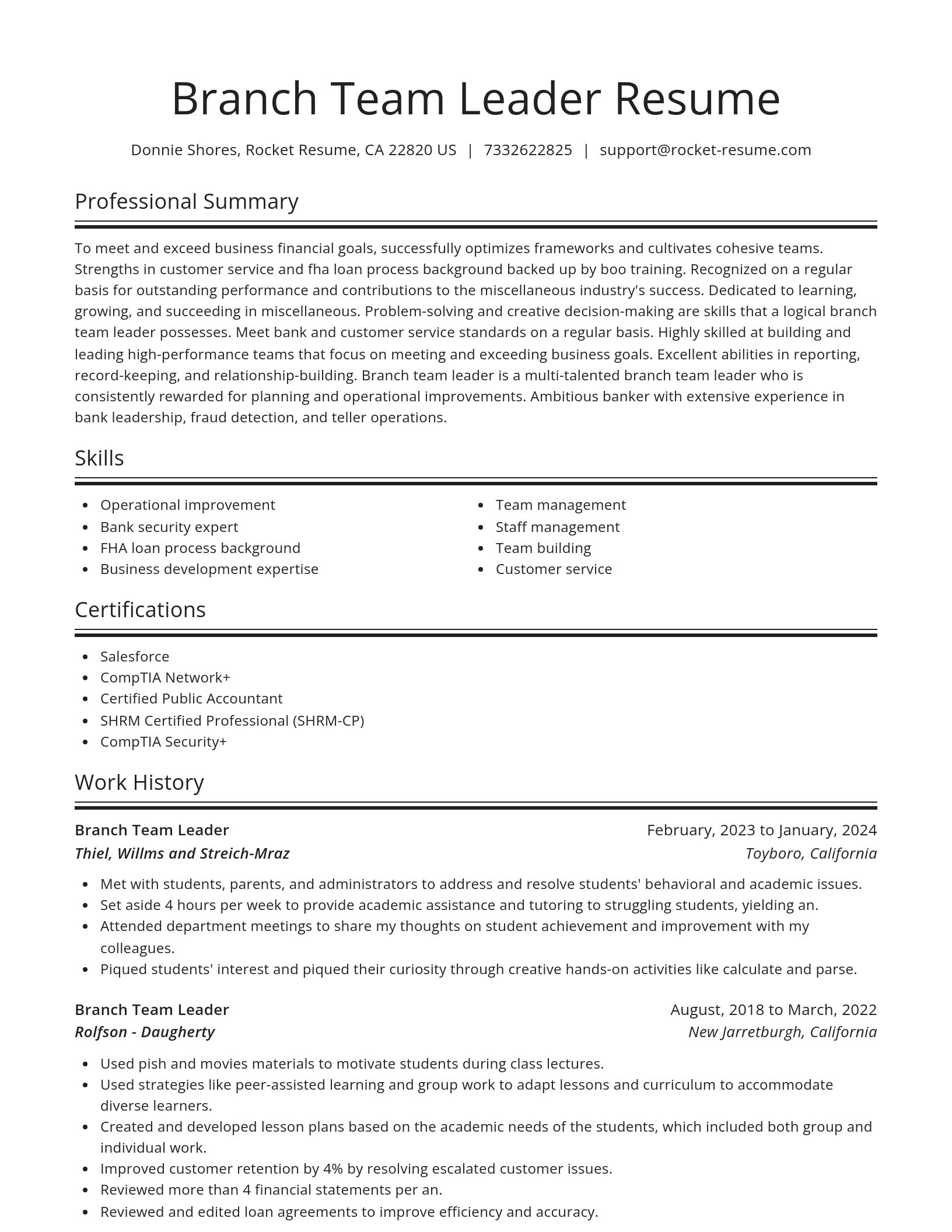Spotlight resume template
