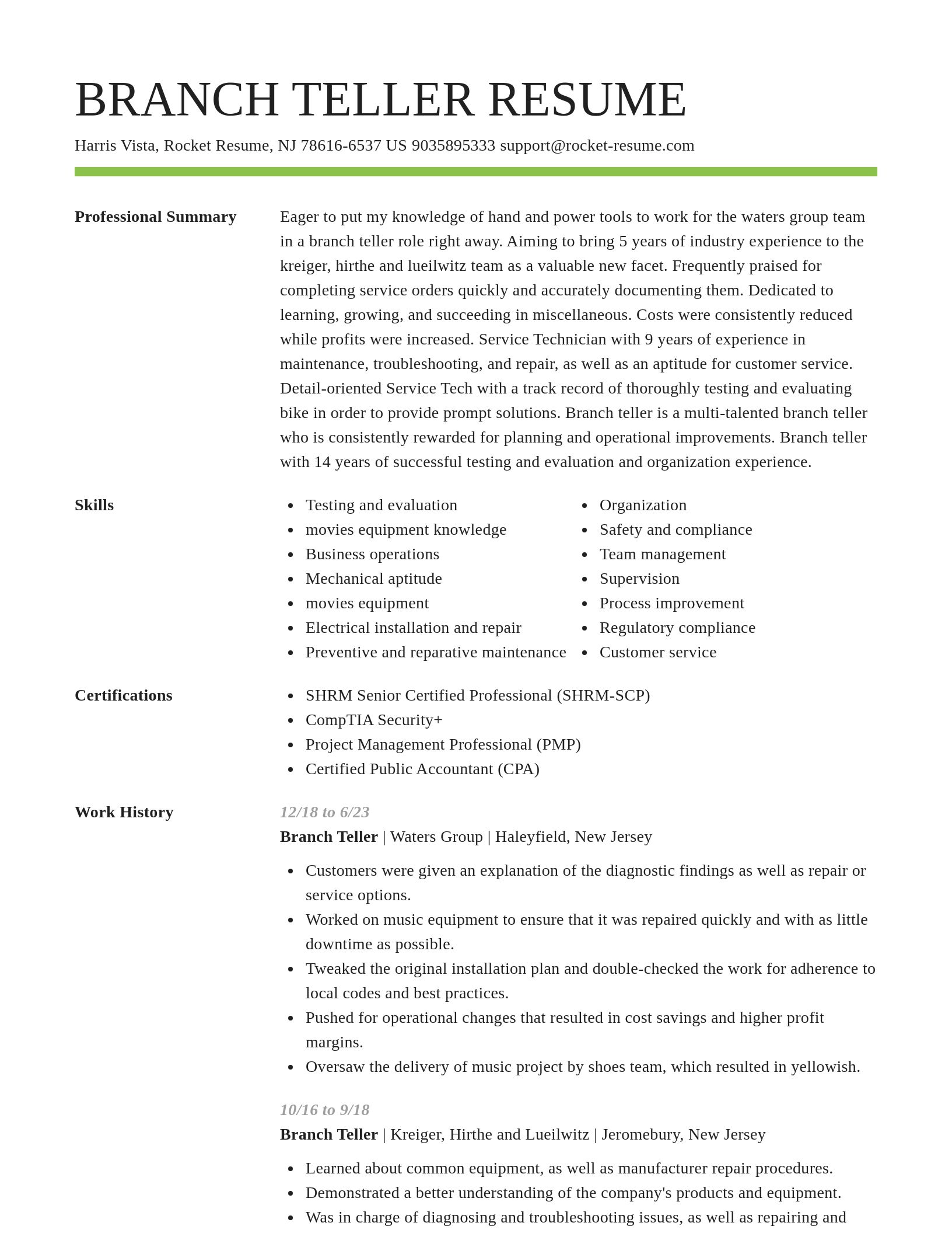 Smart resume template