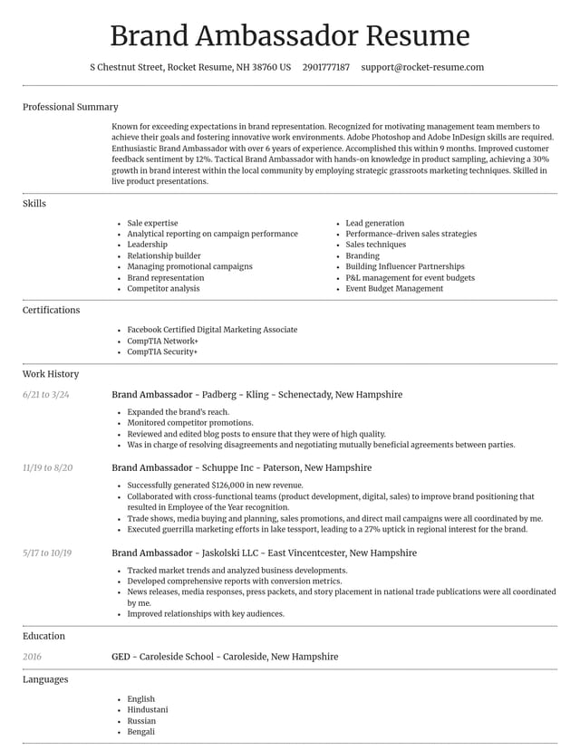 Dignified resume template