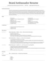 Brand Ambassador resume template