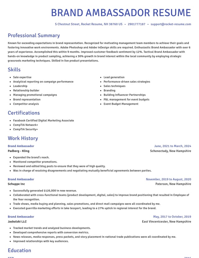 Novel resume template