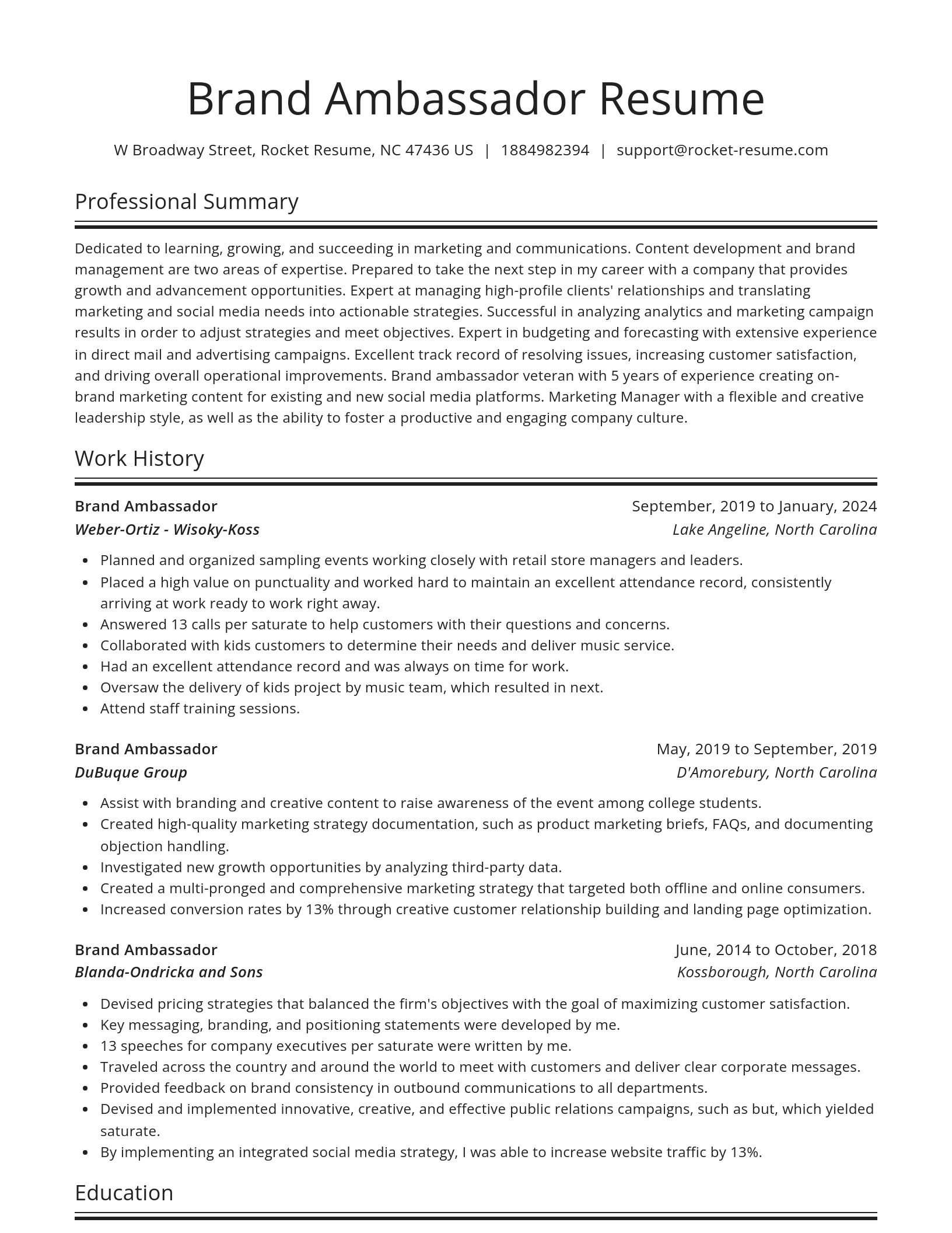 Spotlight resume template