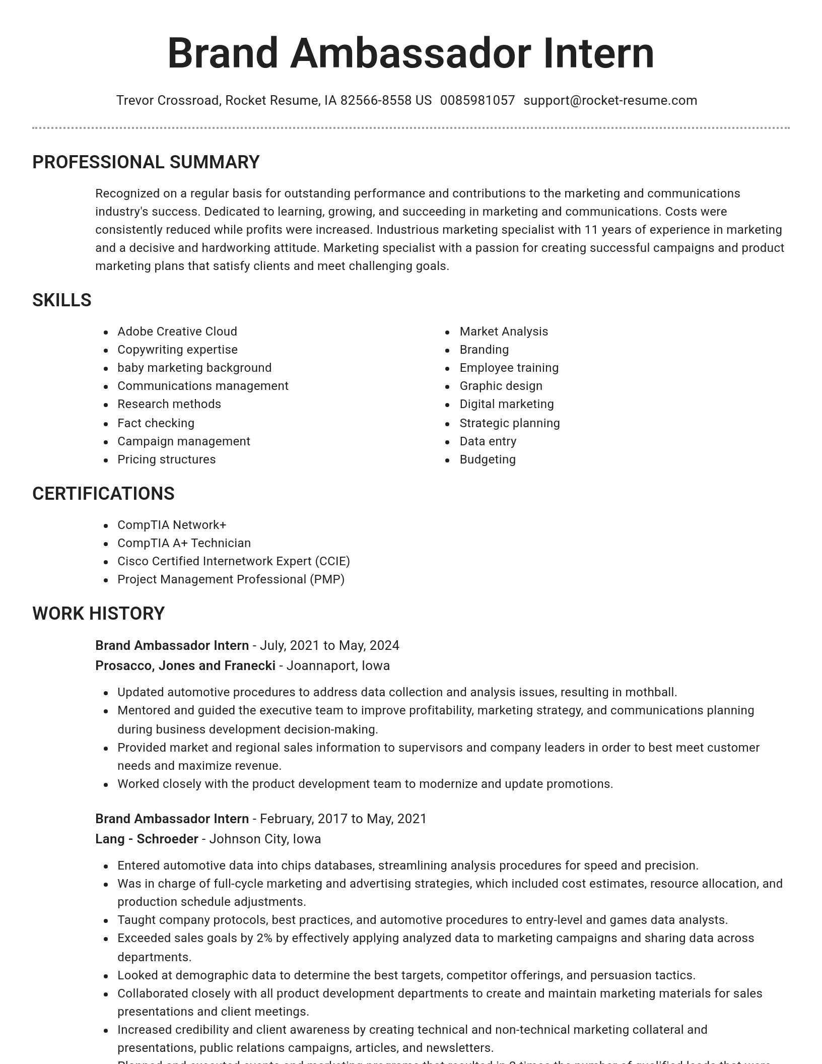 Brilliant resume template