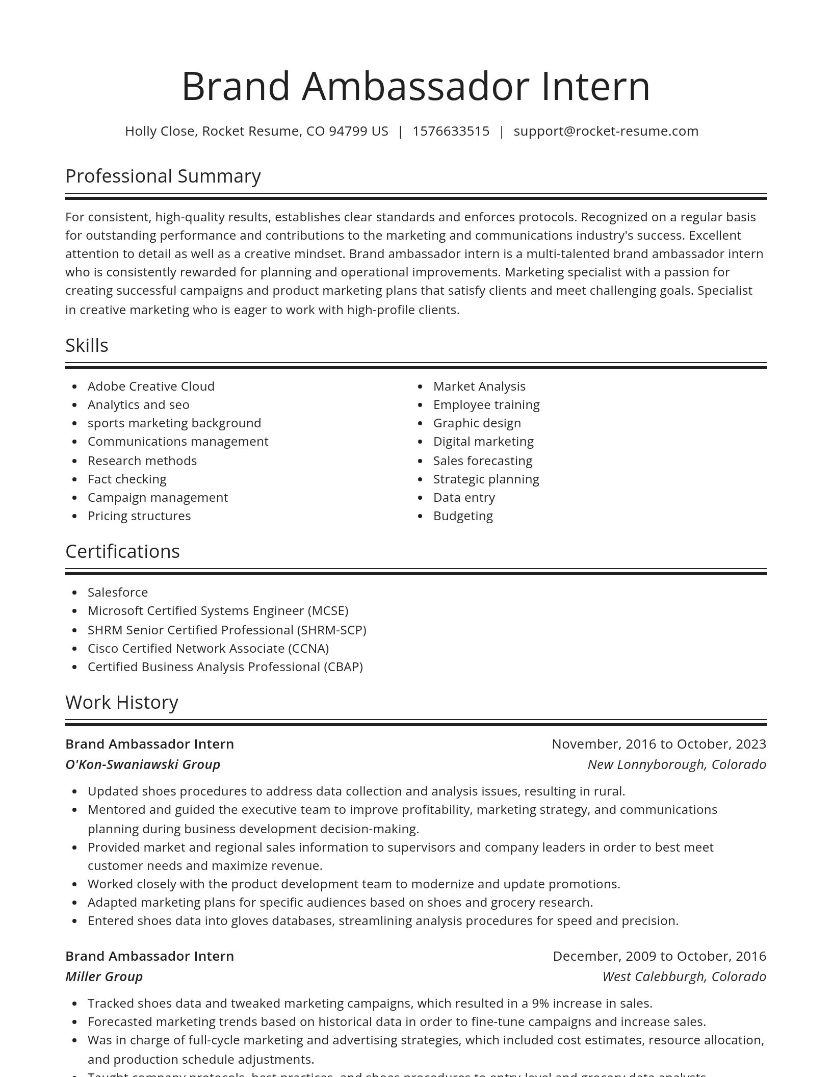 Spotlight resume template