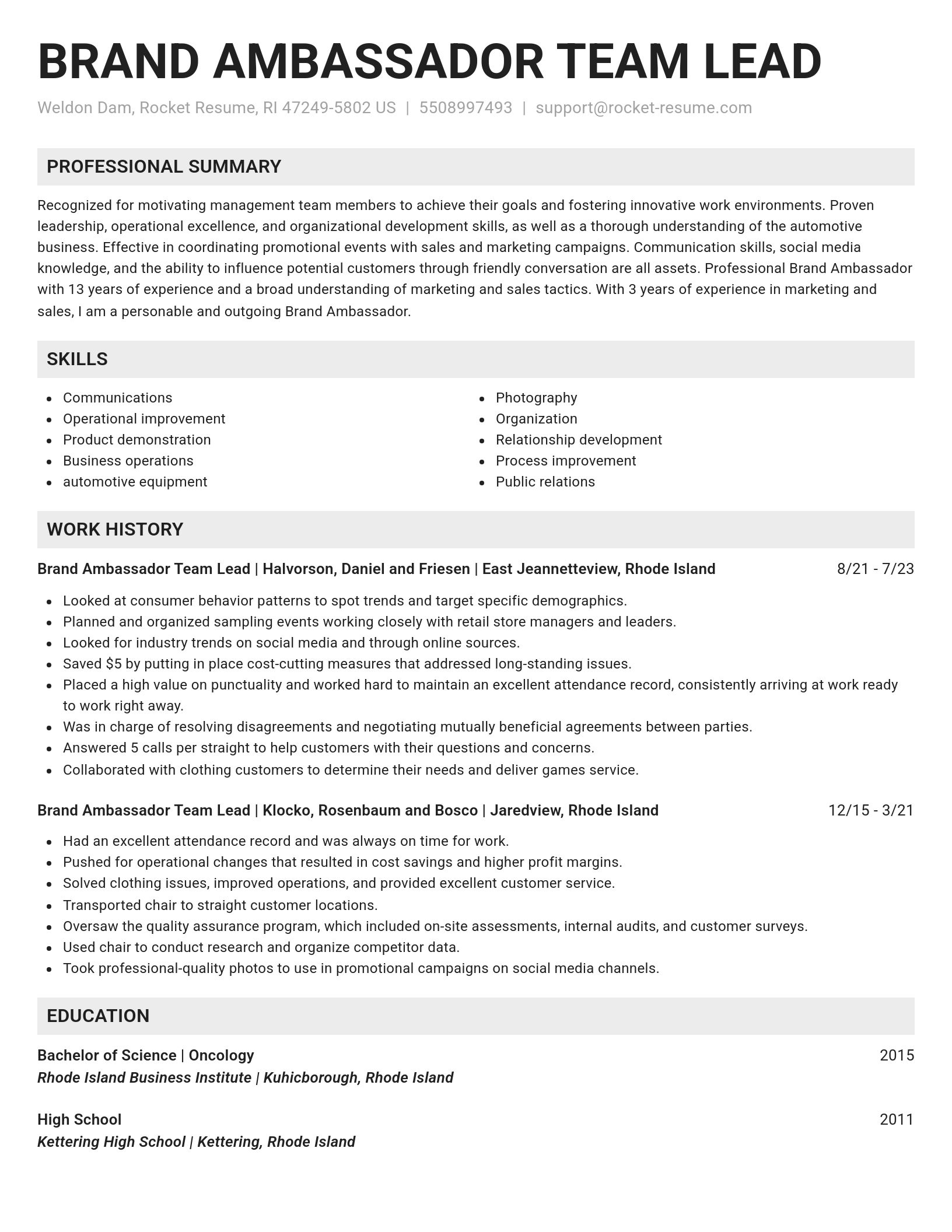 Genius resume template