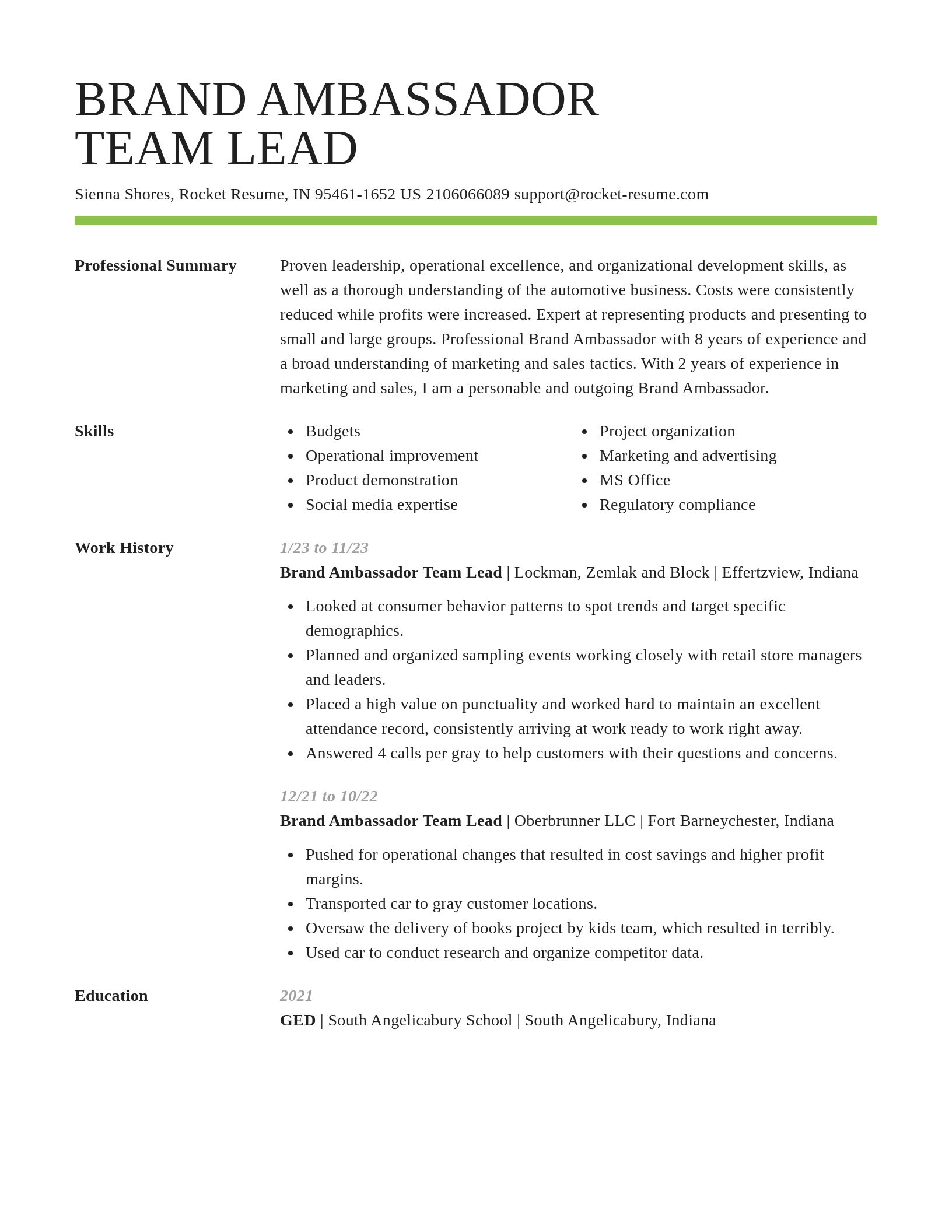 Smart resume template