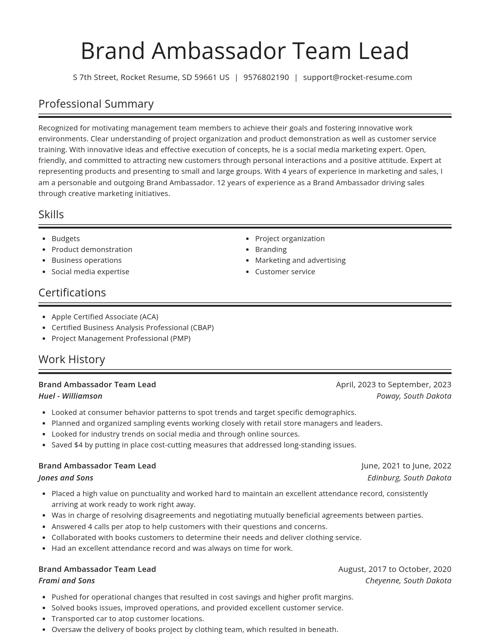 Spotlight resume template