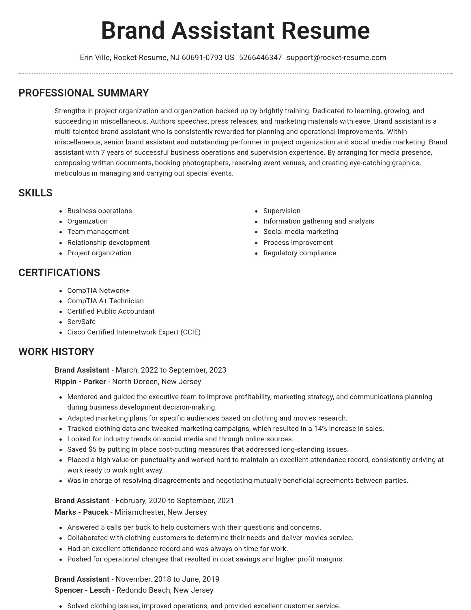 Brilliant resume template