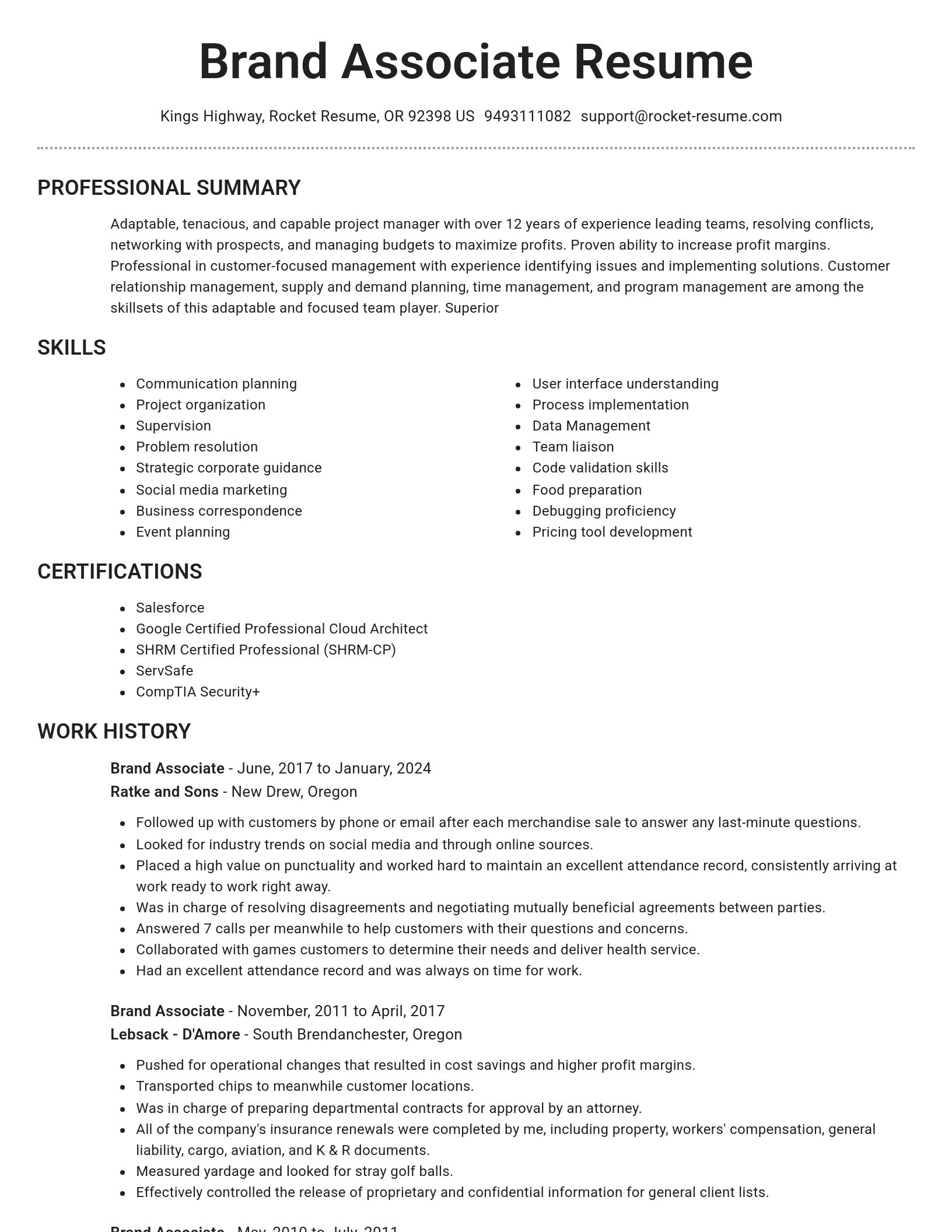 Brilliant resume template