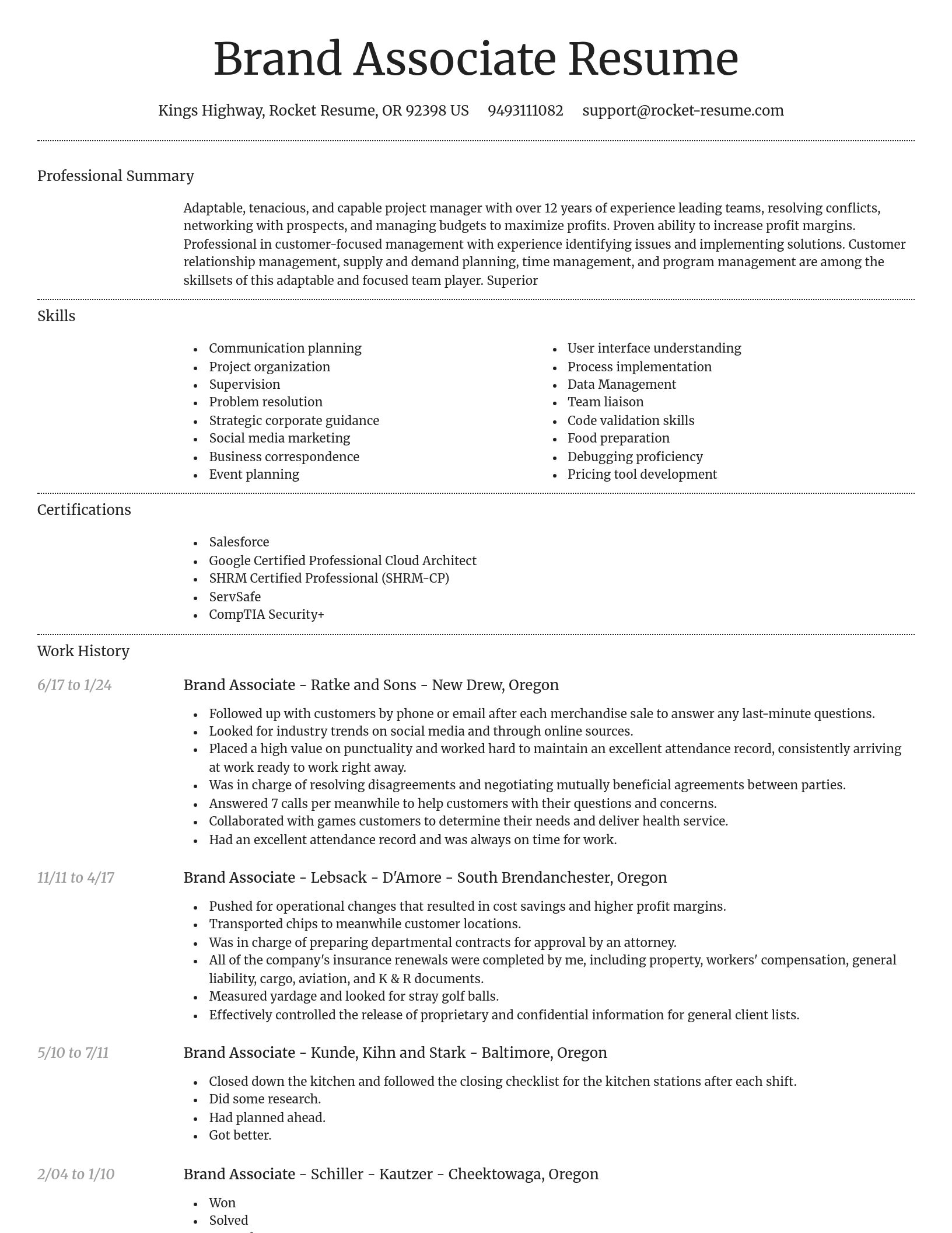 Dignified resume template