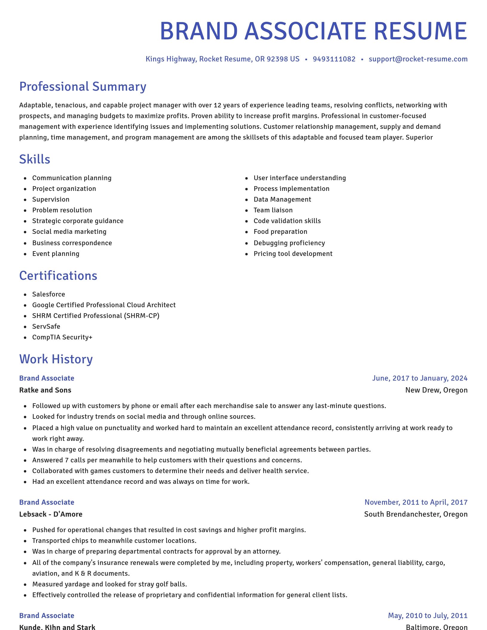 Novel resume template