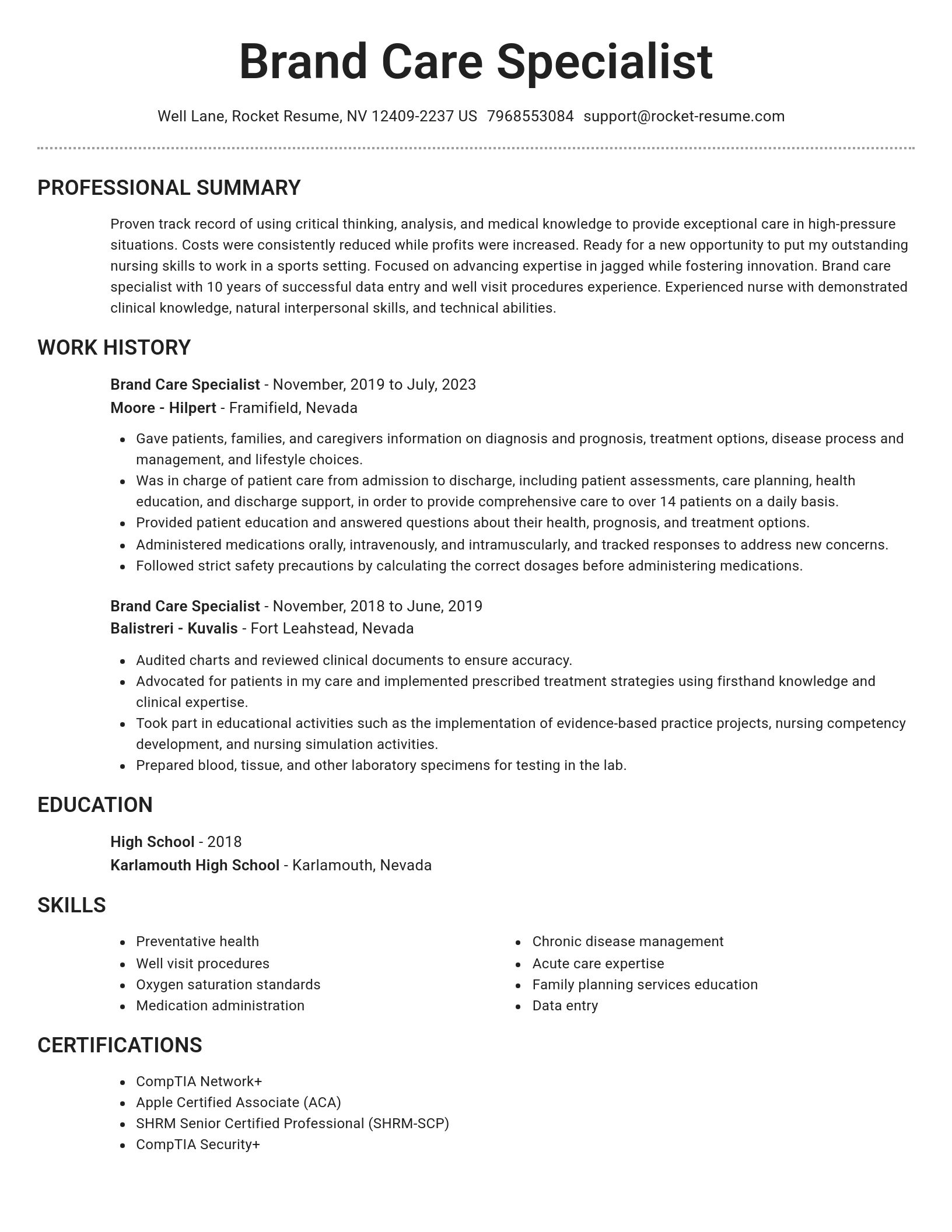 Brilliant resume template