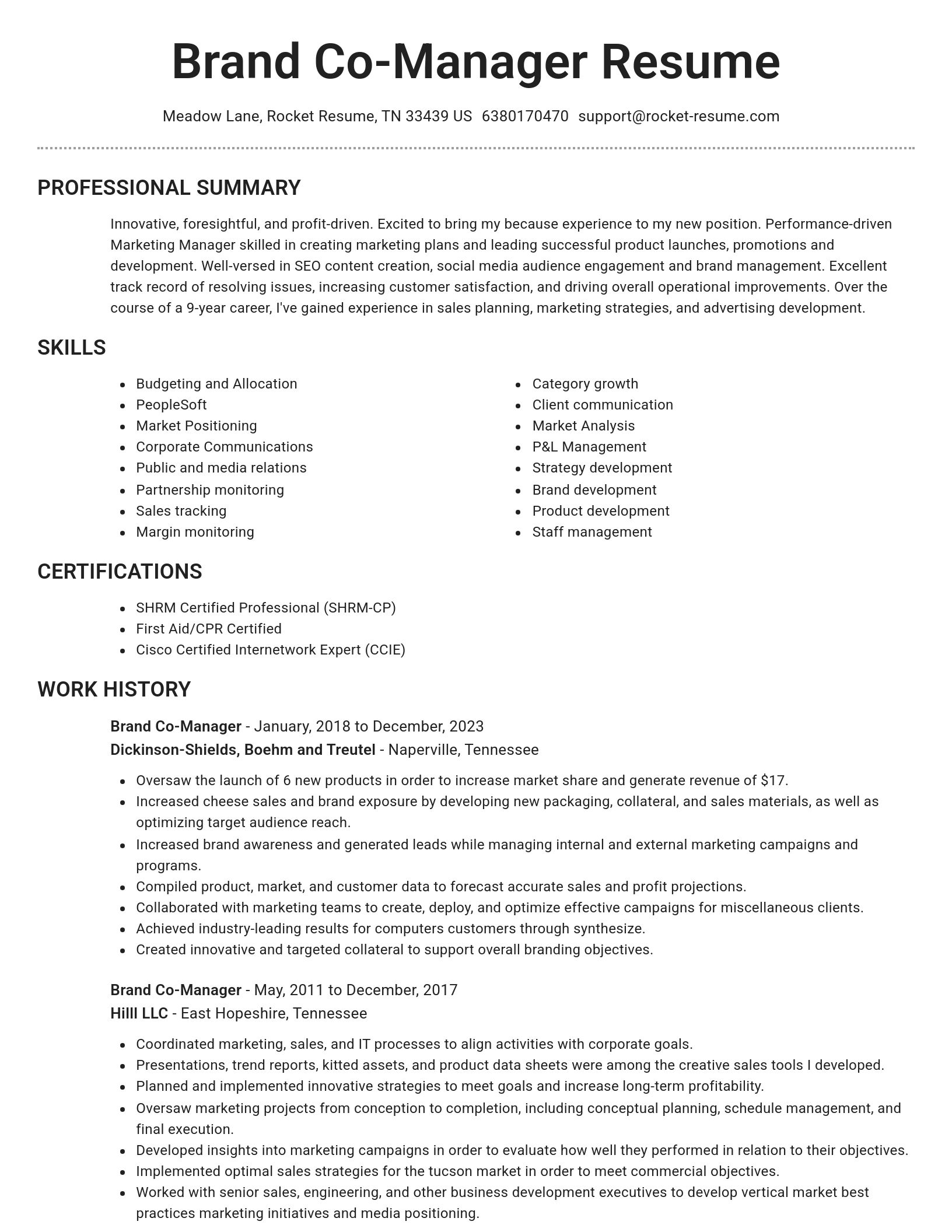 Brilliant resume template