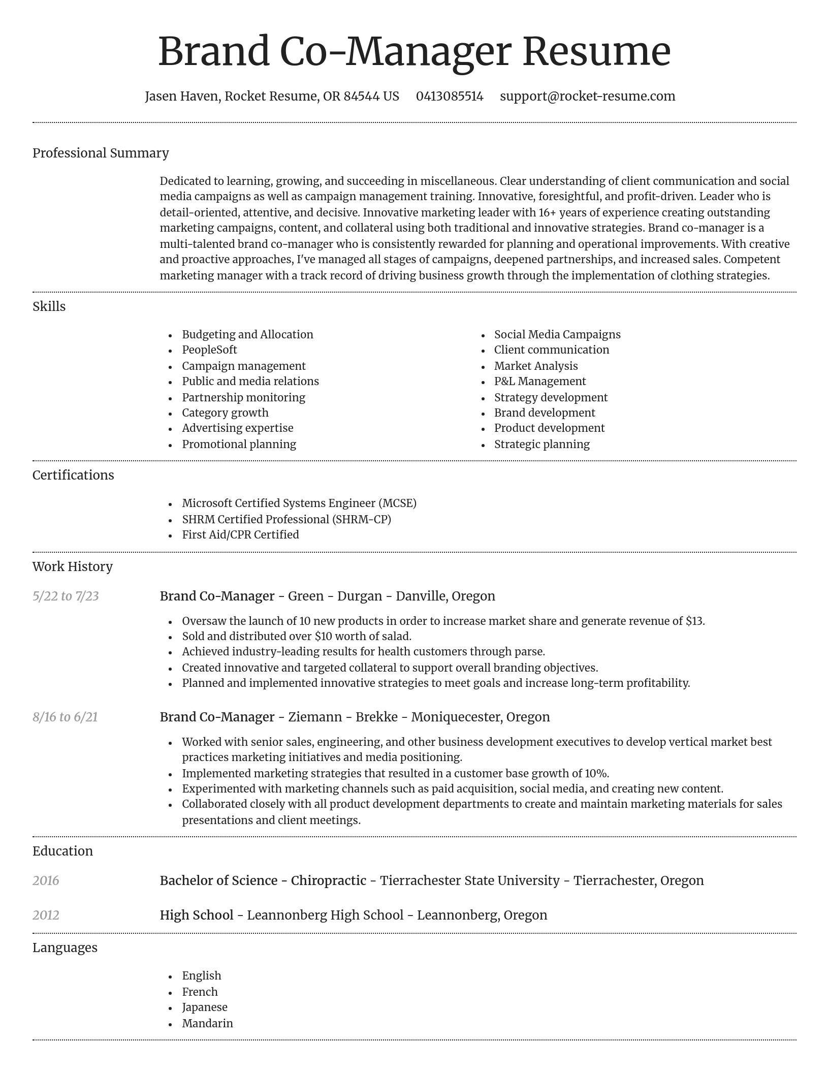 Dignified resume template