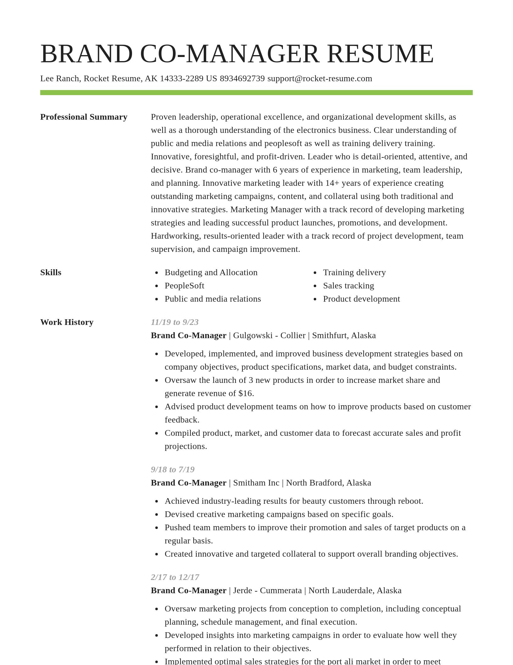 Smart resume template