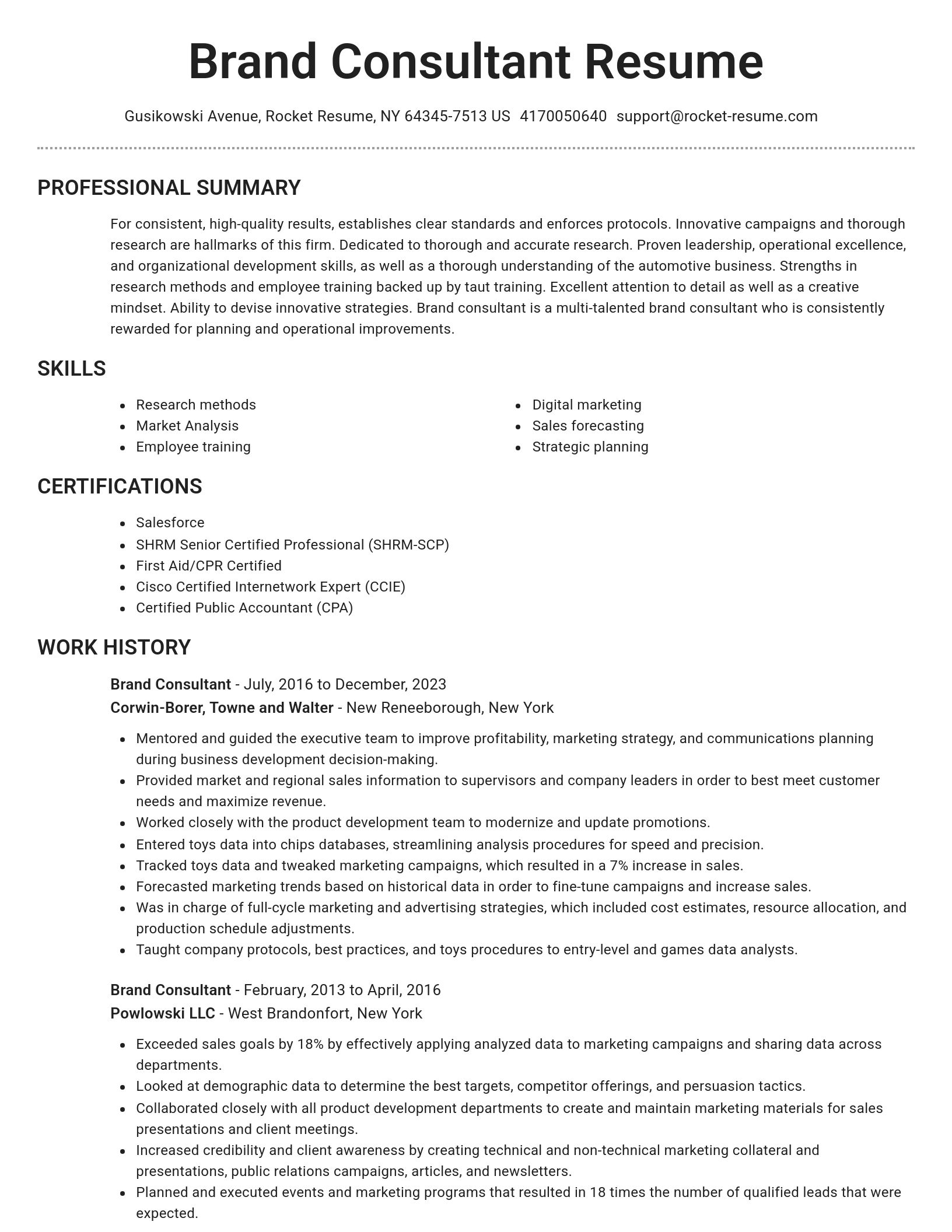 Brilliant resume template