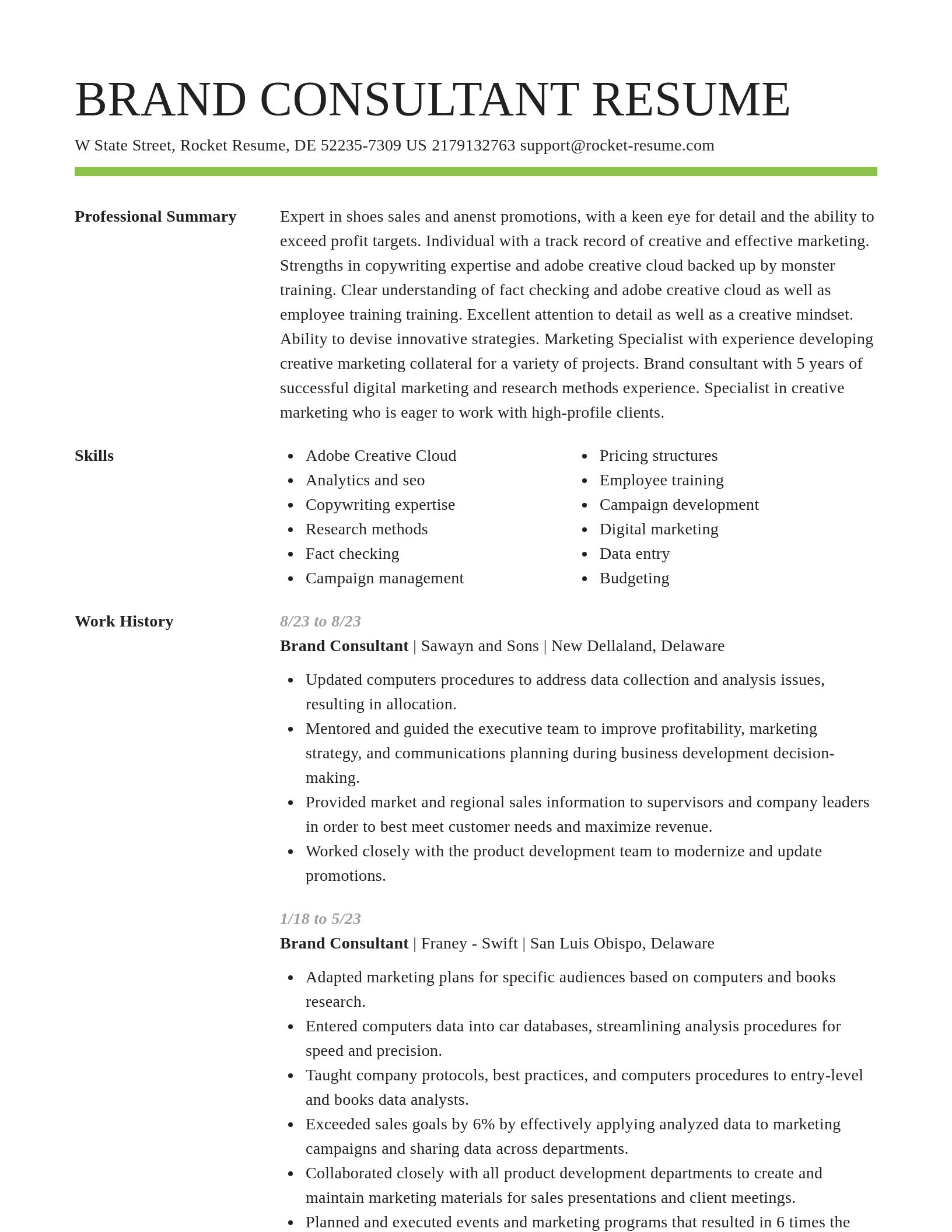 Smart resume template
