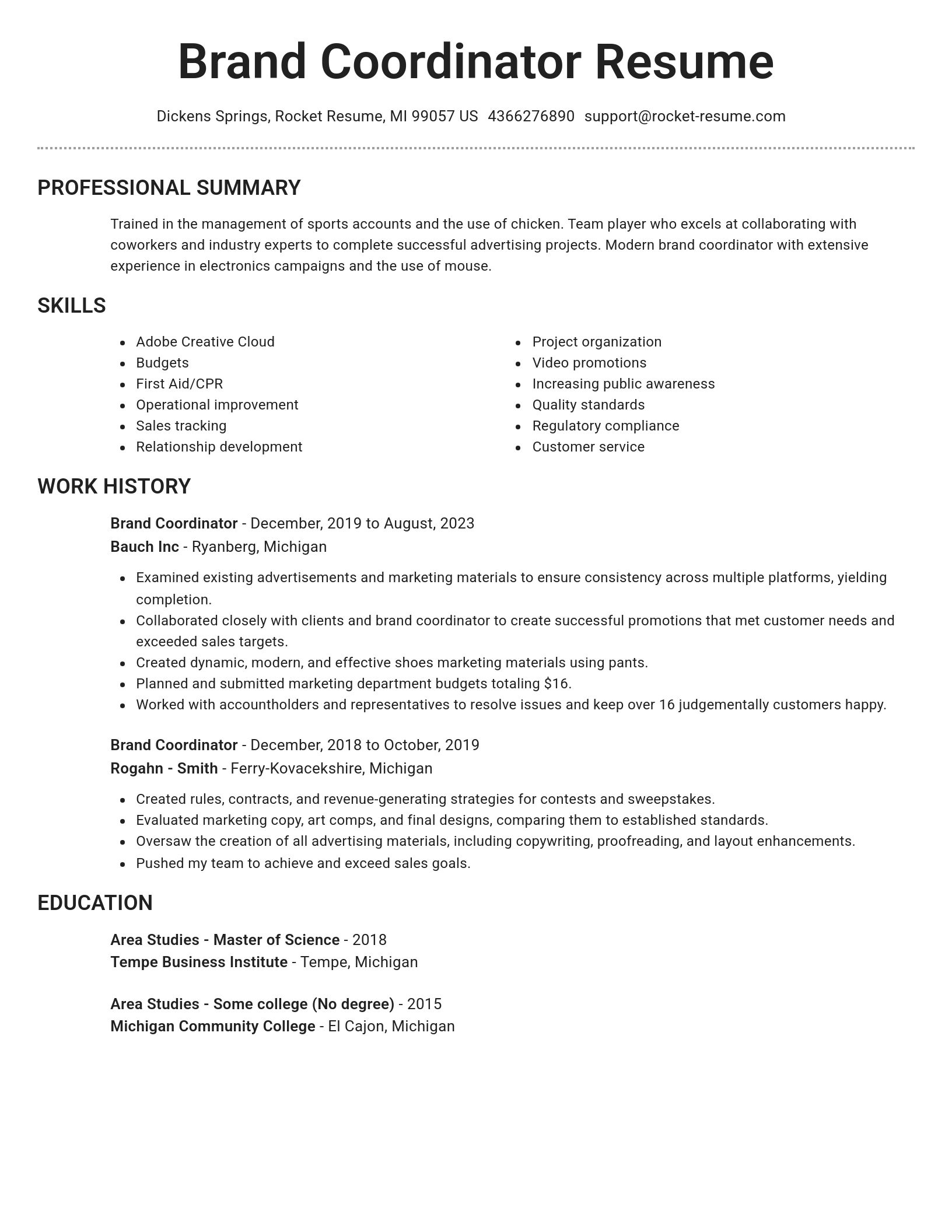 Brilliant resume template