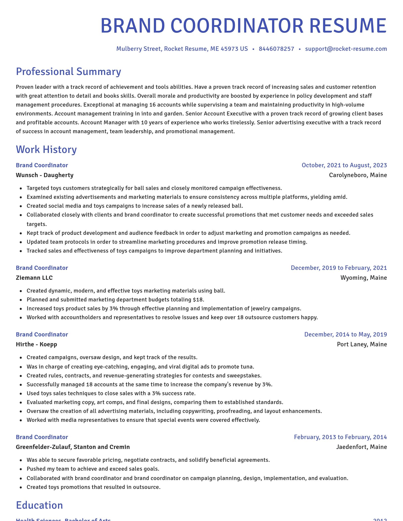 Novel resume template
