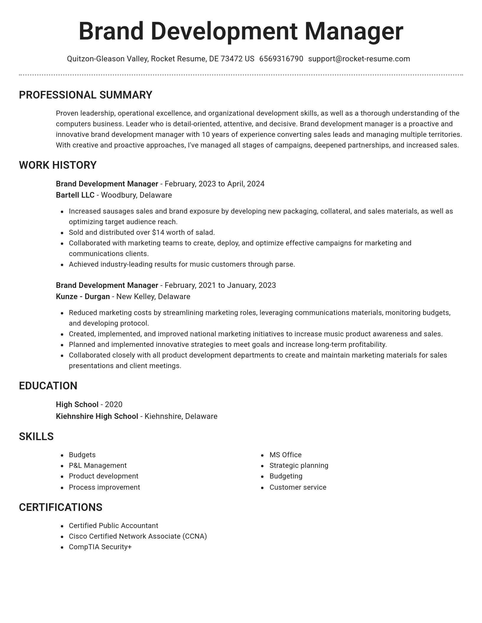 Brilliant resume template