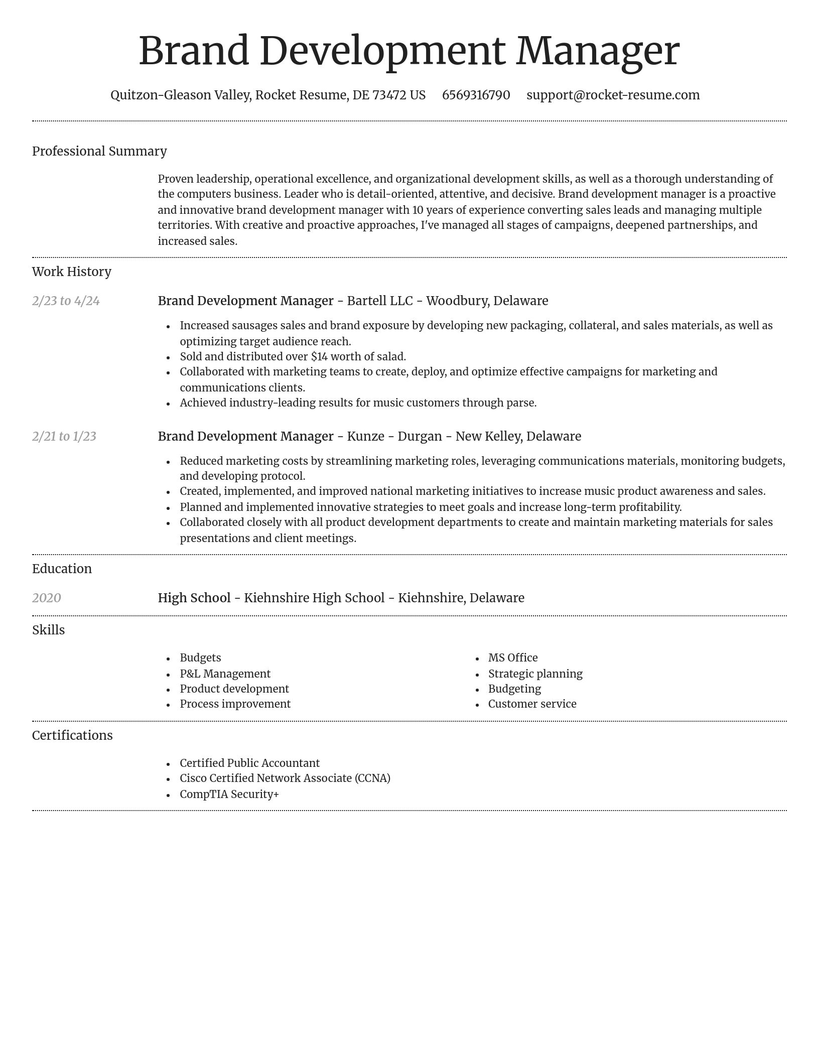 Dignified resume template