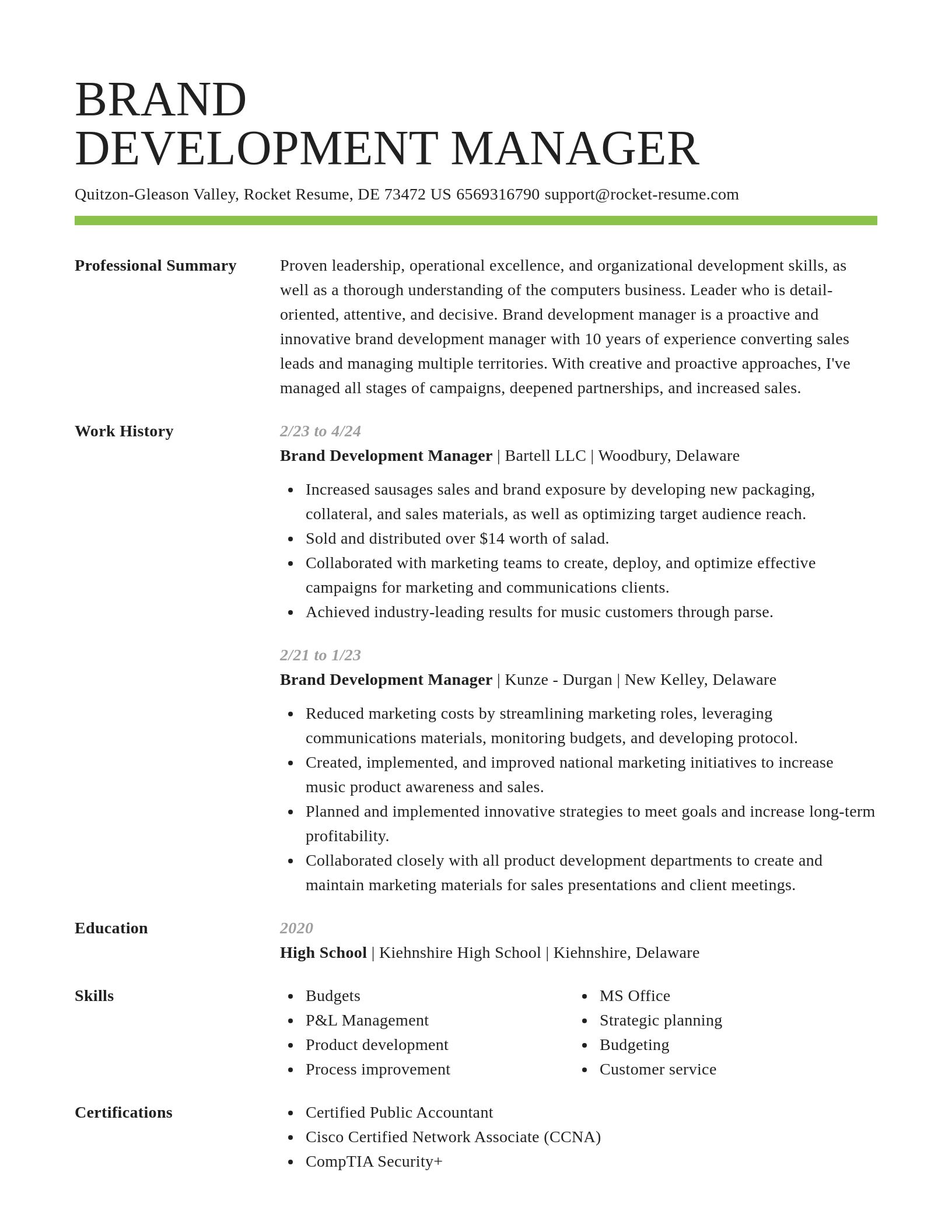 Smart resume template