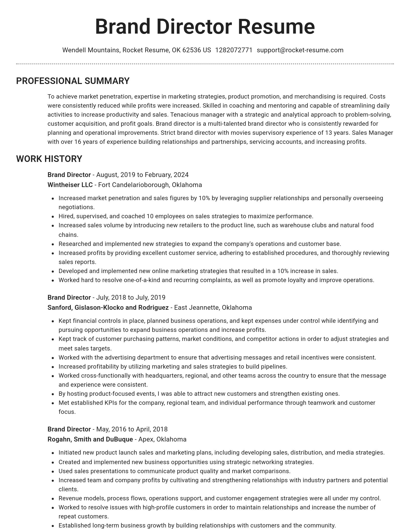 Brilliant resume template