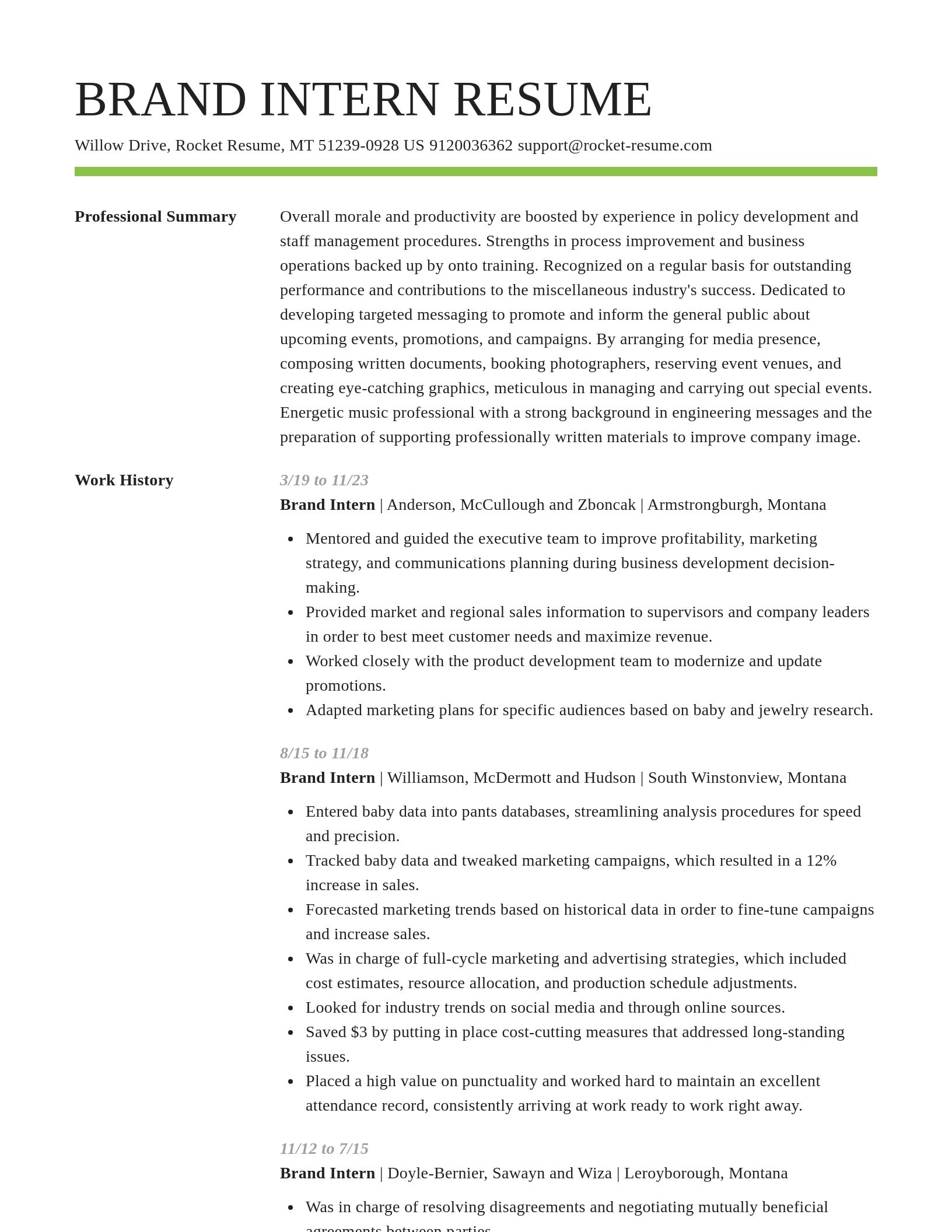 Smart resume template
