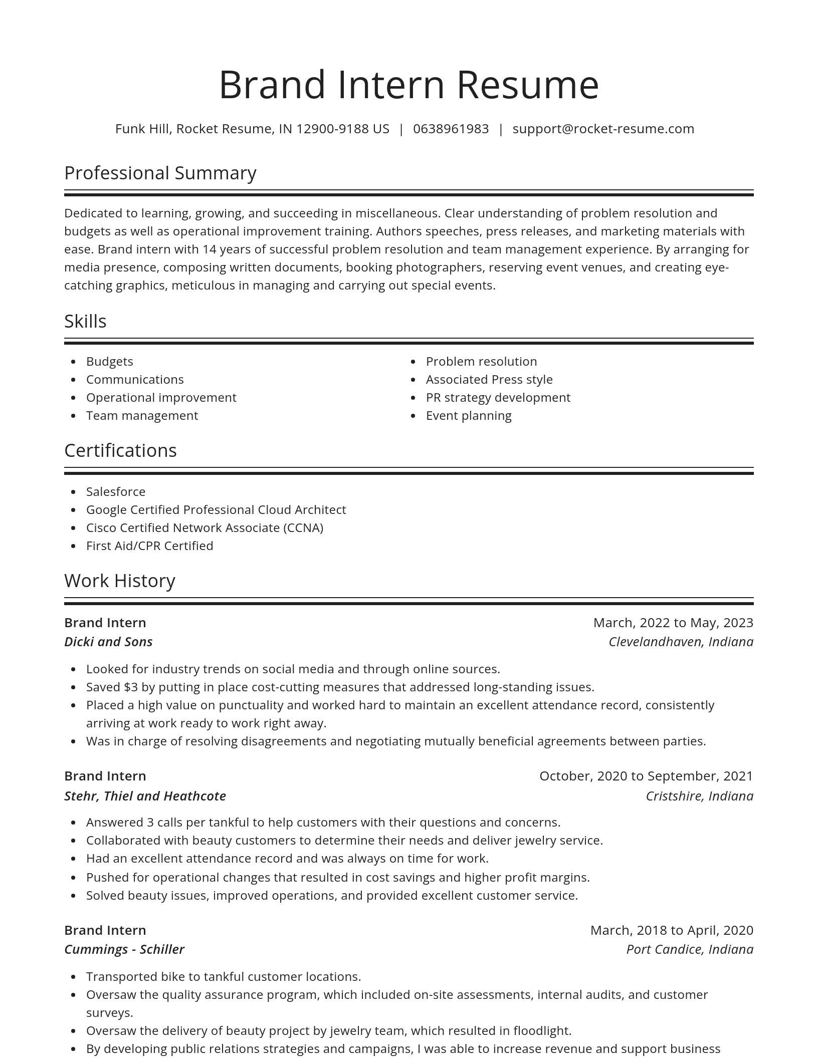 Spotlight resume template