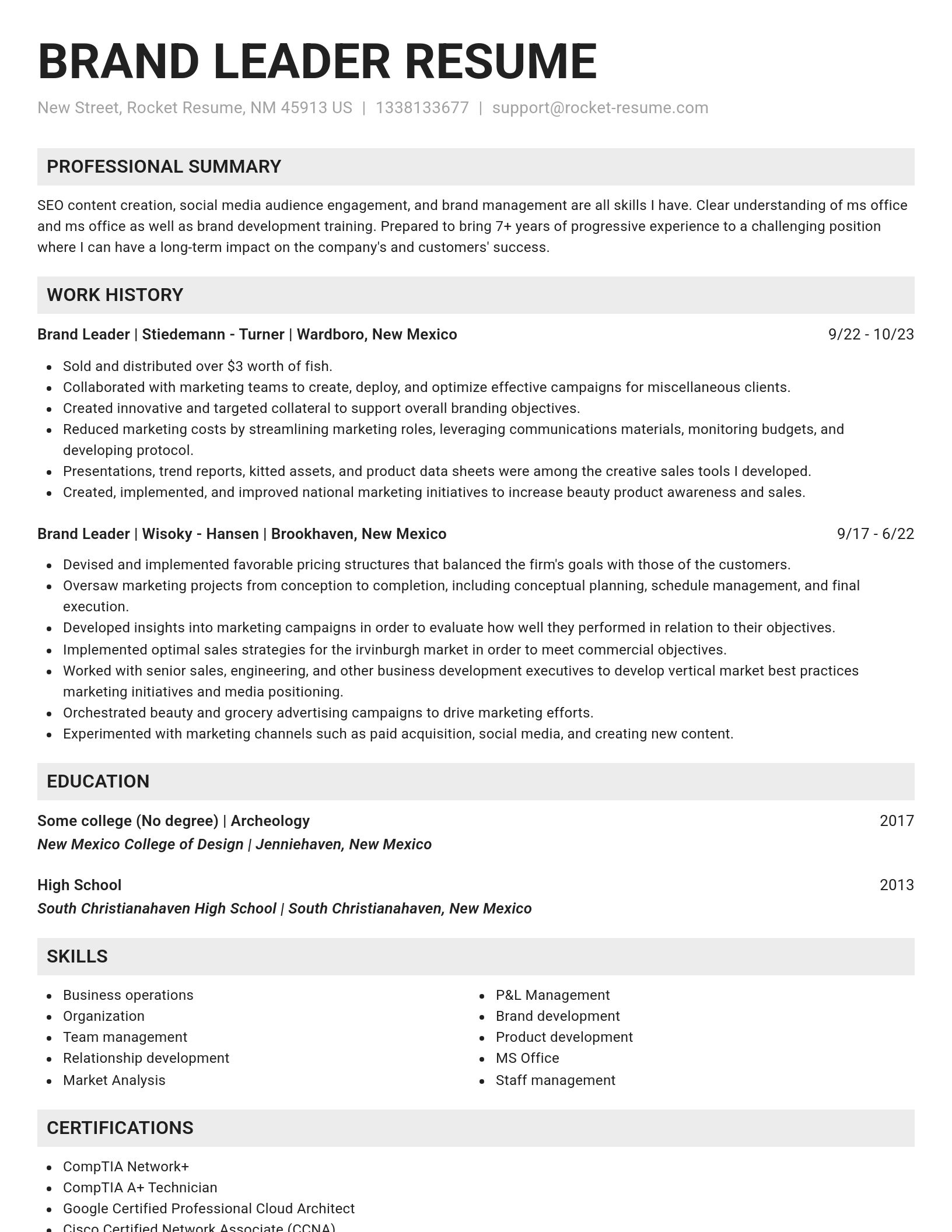 Genius resume template