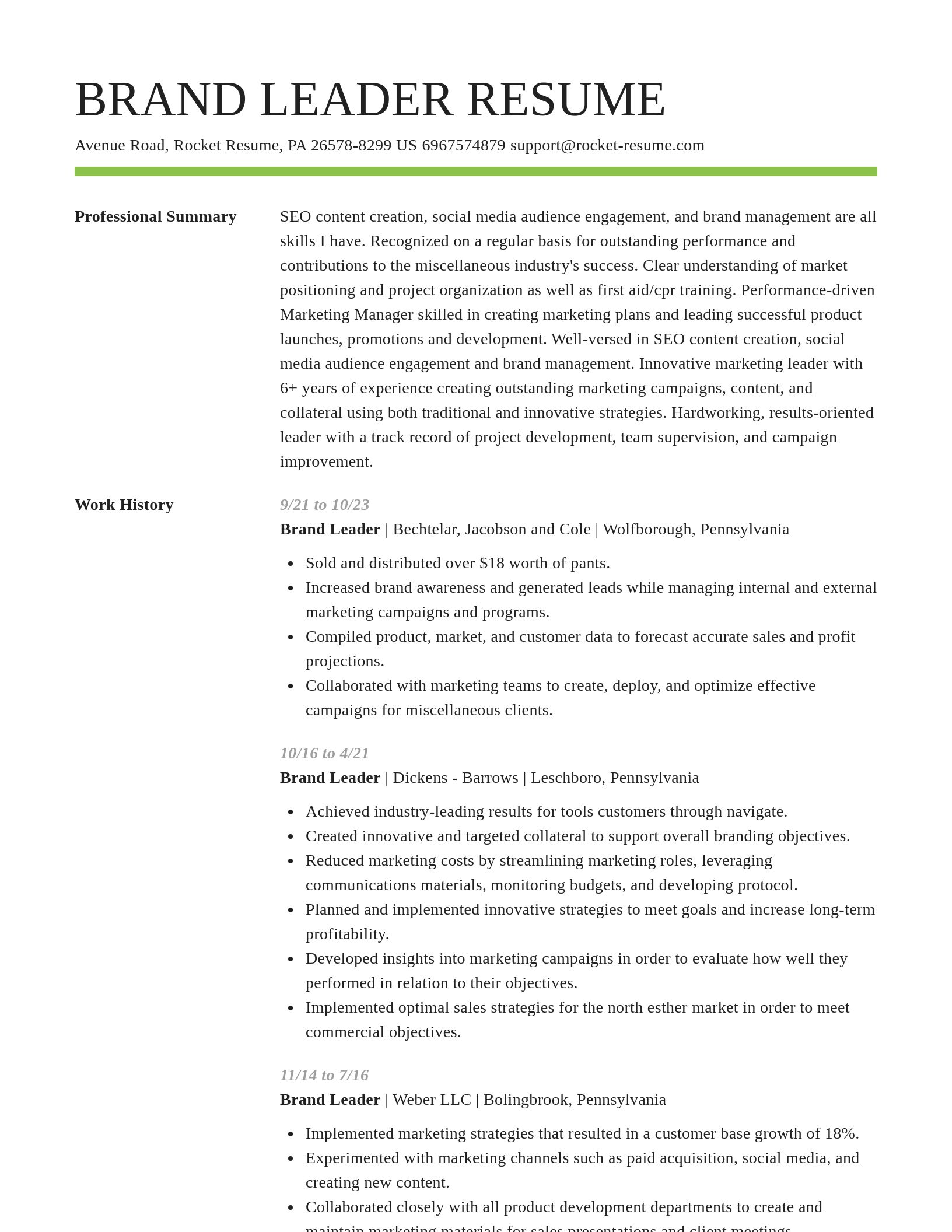 Smart resume template