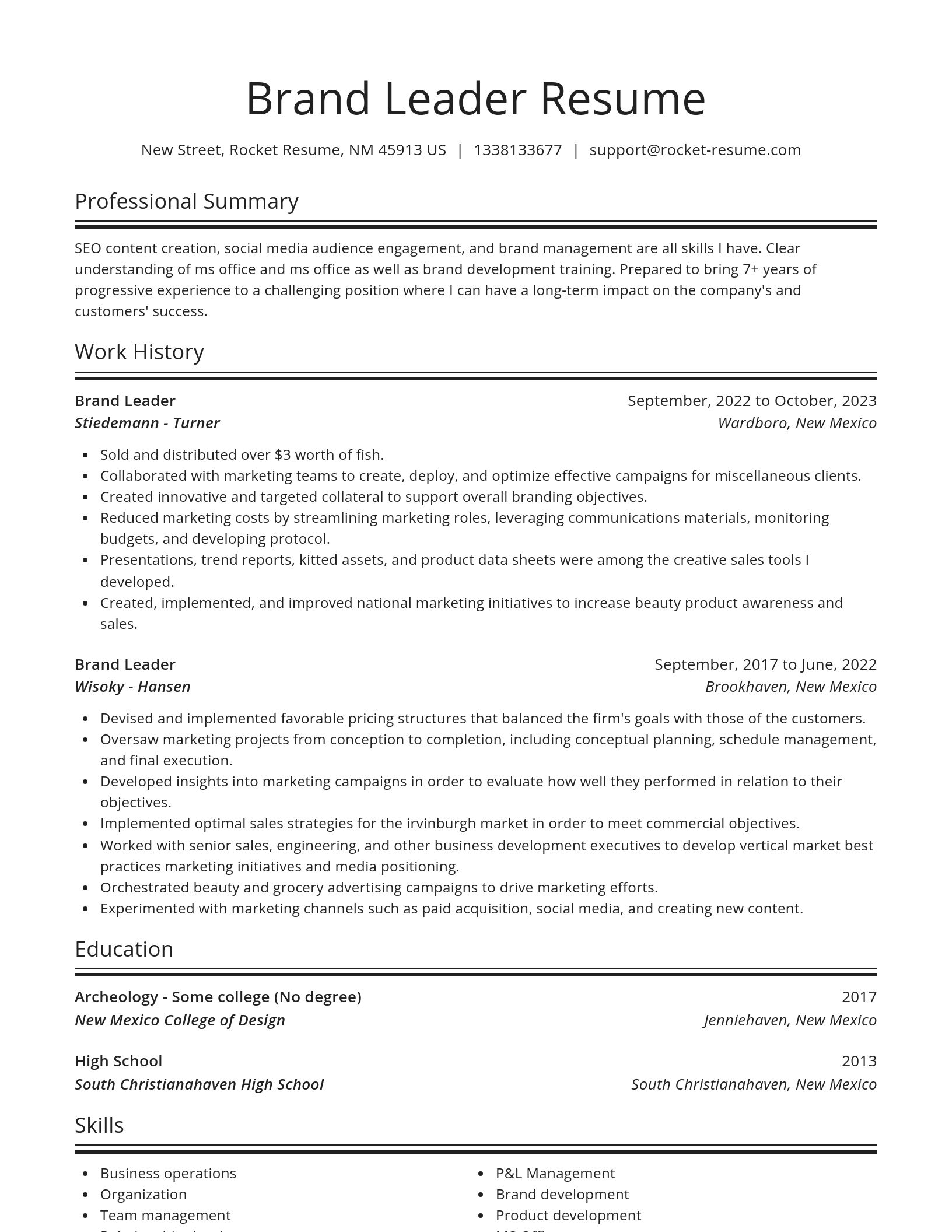 Spotlight resume template