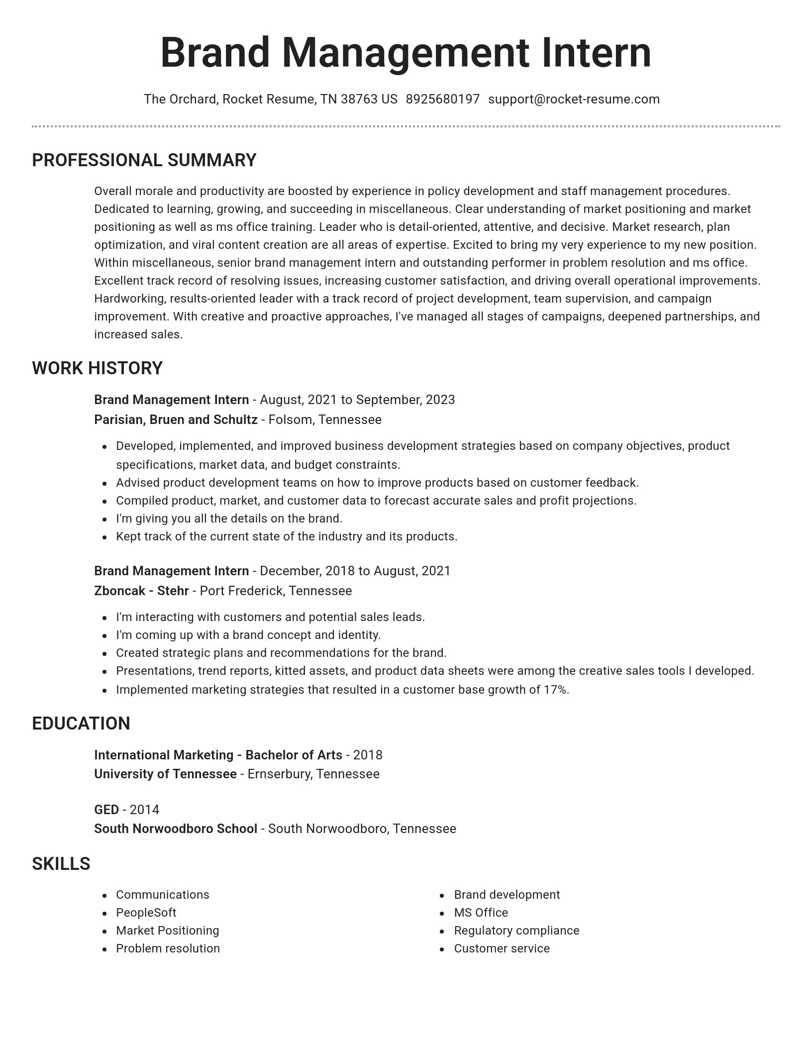 Brilliant resume template