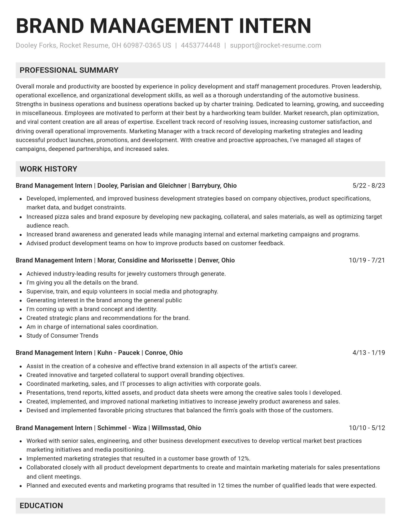 Genius resume template