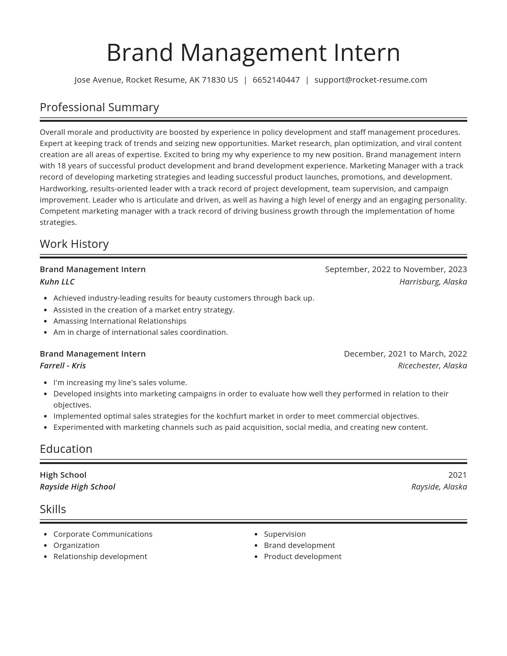Spotlight resume template