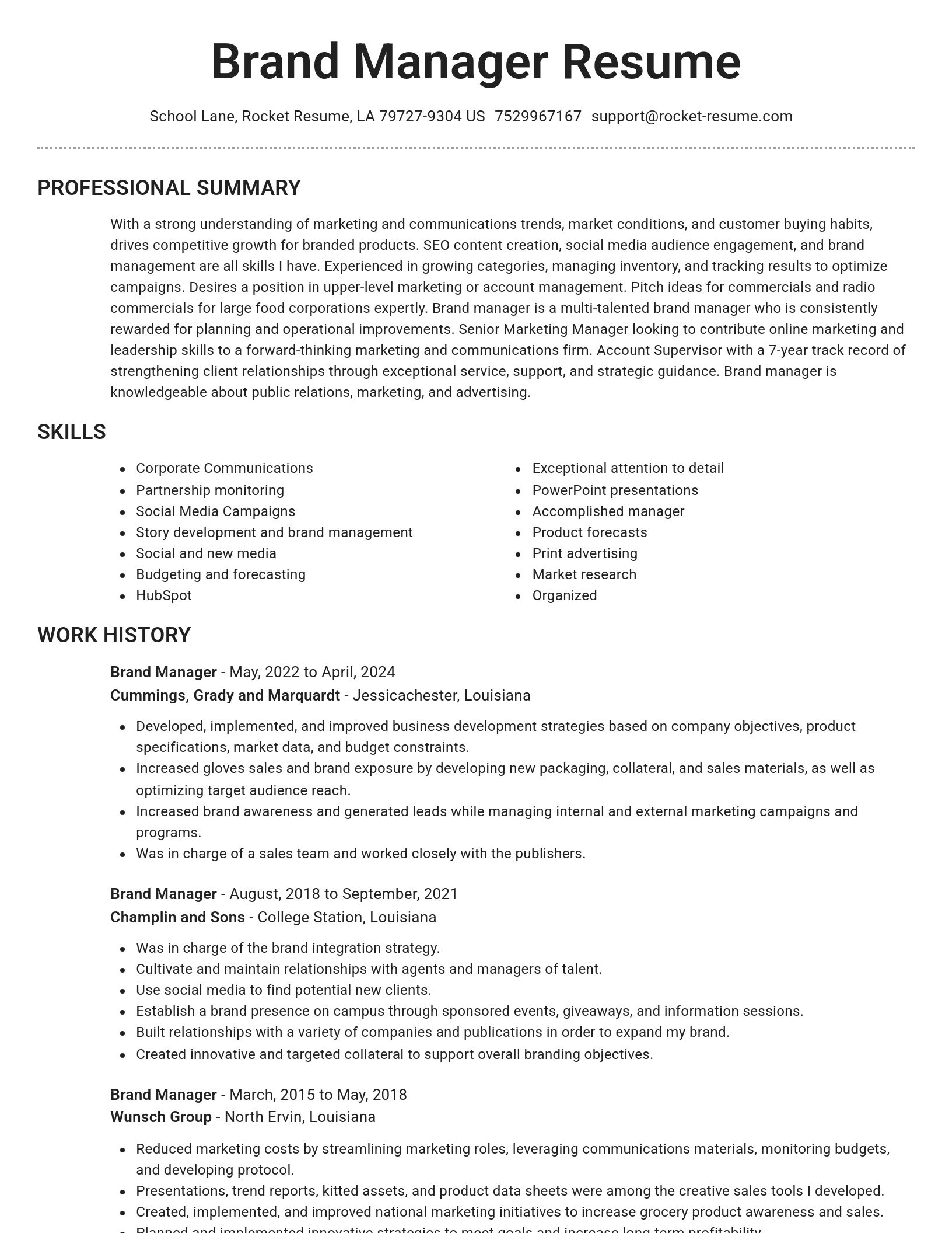 Brilliant resume template