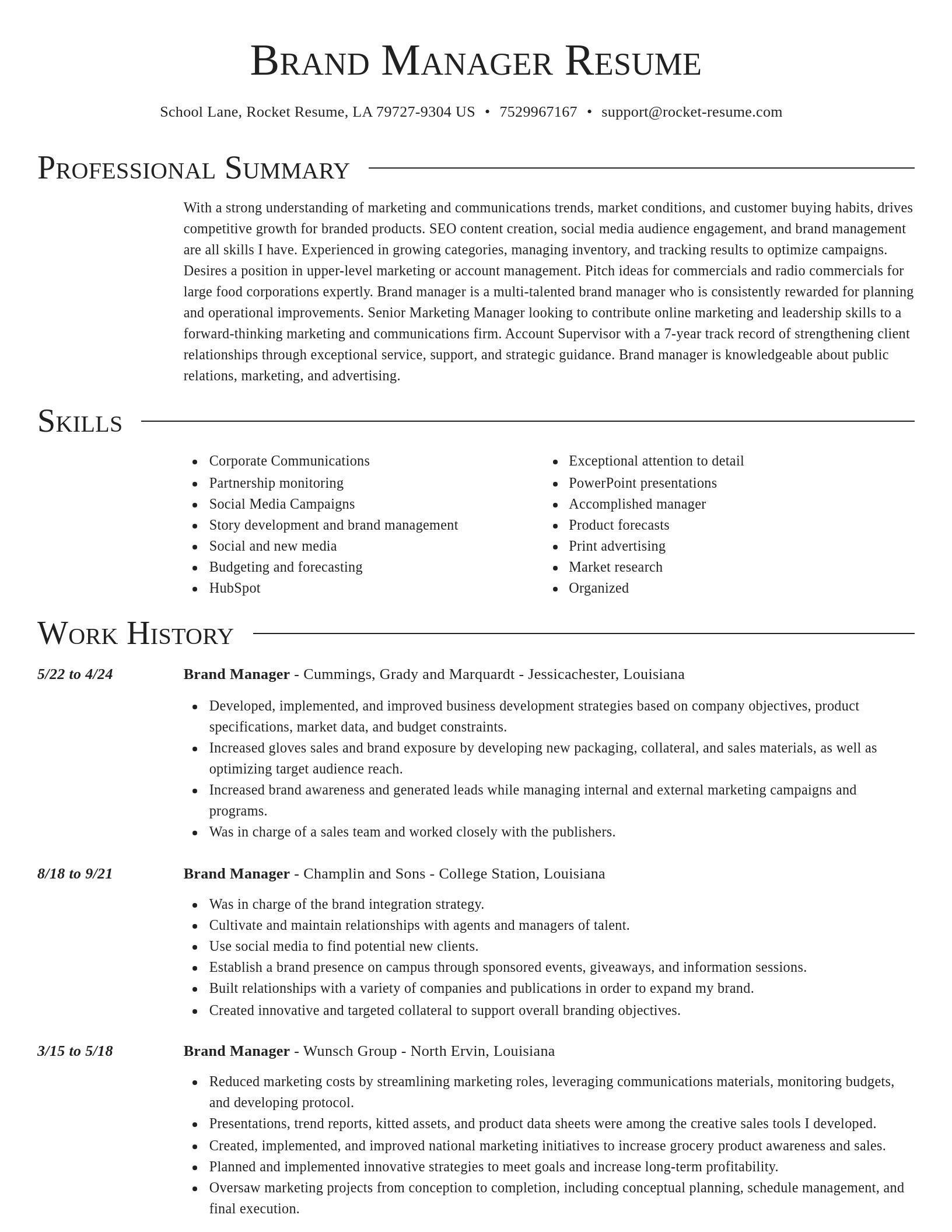 Director resume template