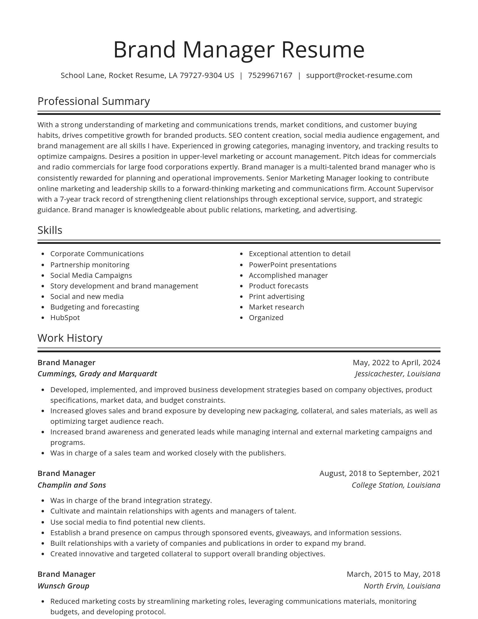 Spotlight resume template