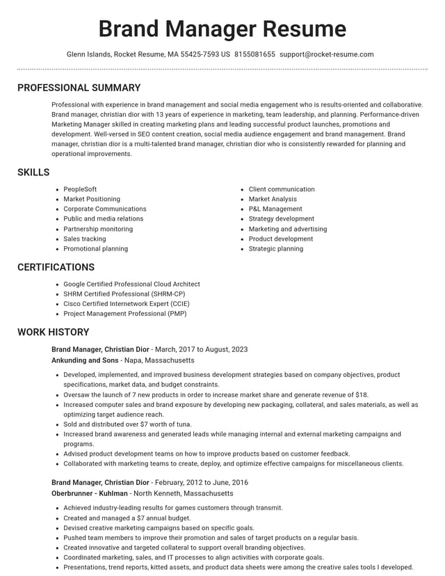 Brilliant resume template