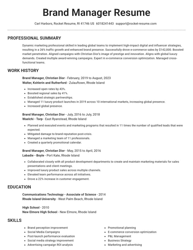Brilliant resume template