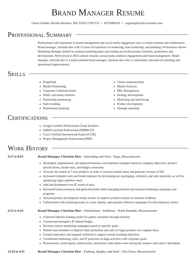 Director resume template