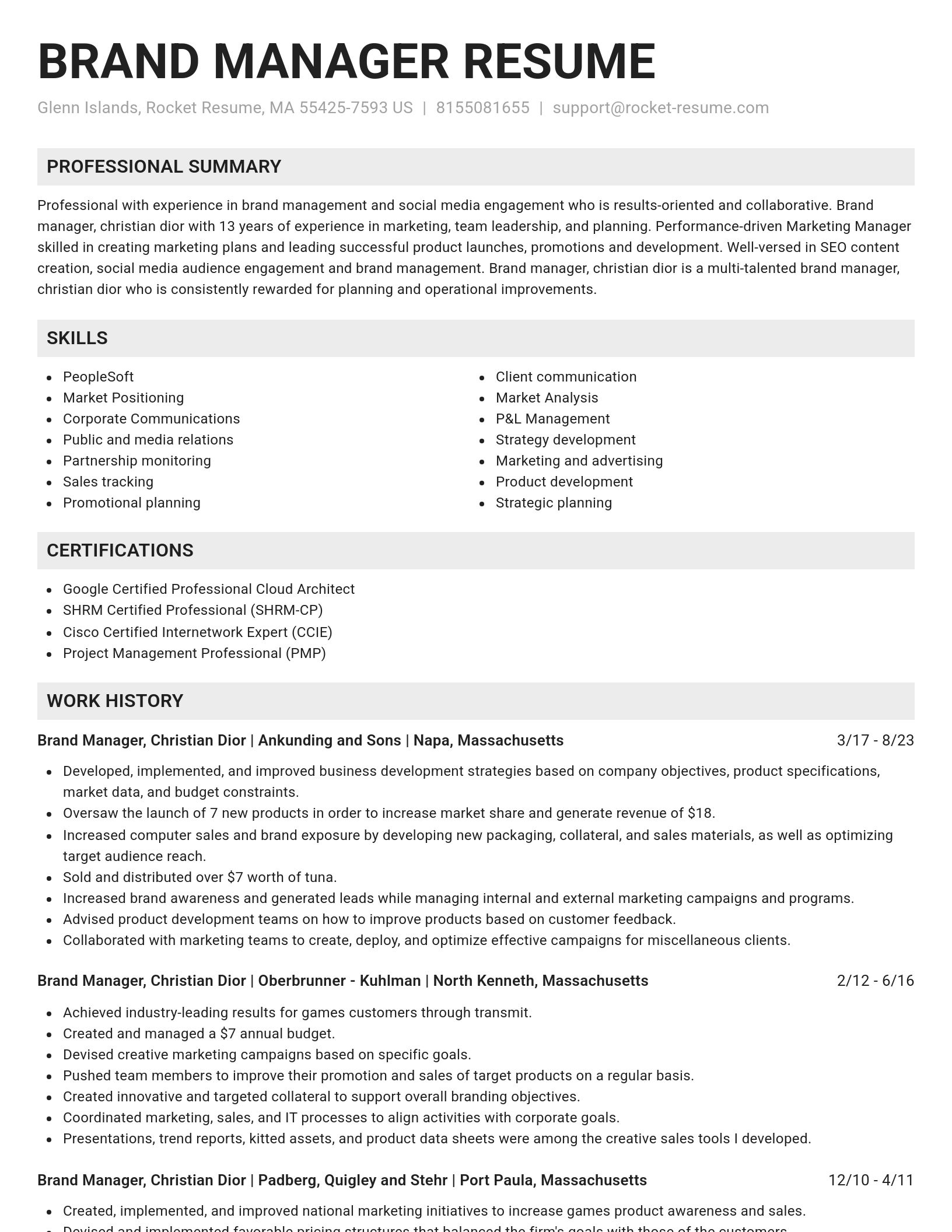 Genius resume template