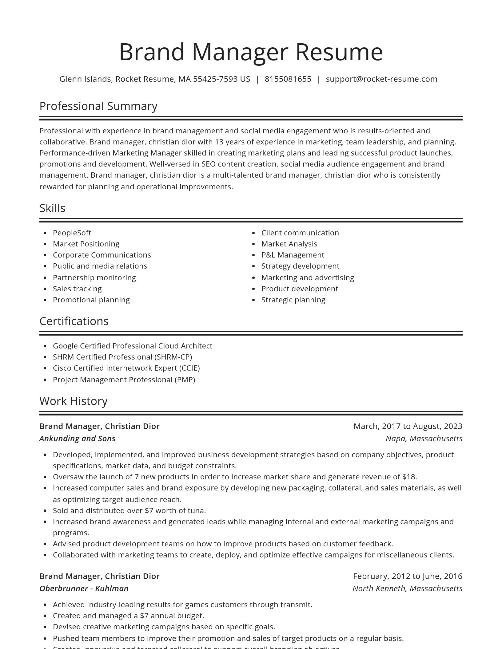 Spotlight resume template