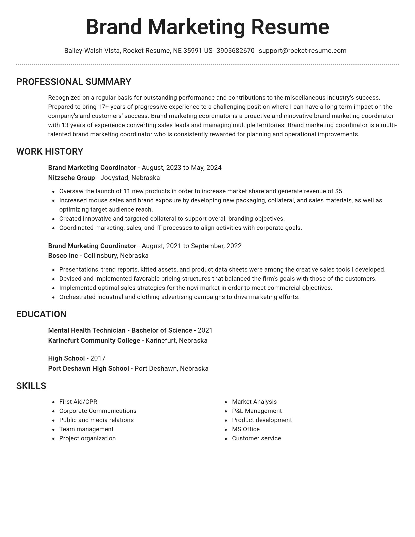 Brilliant resume template