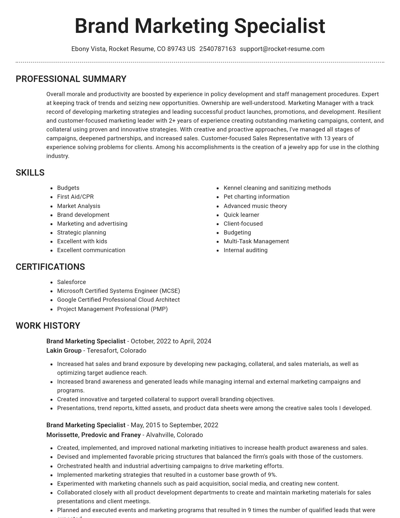 Brilliant resume template
