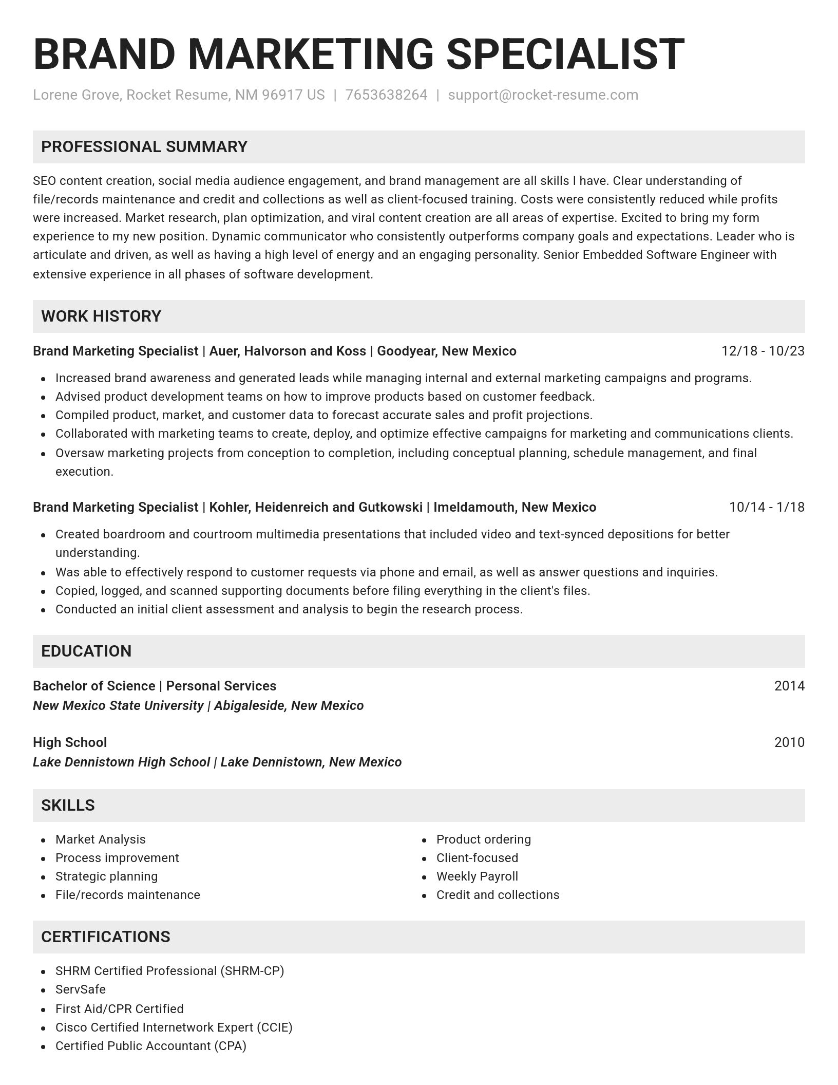 Genius resume template