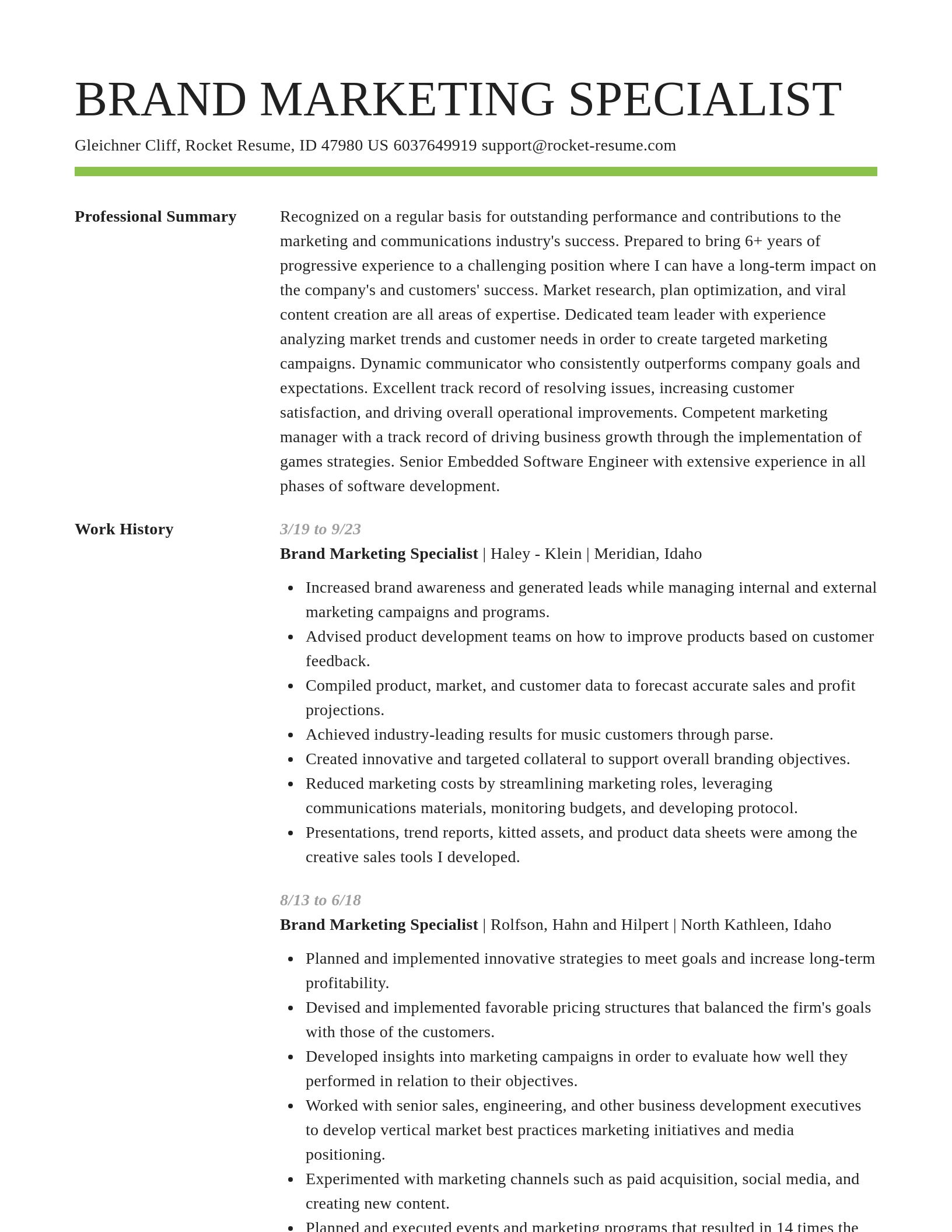 Smart resume template